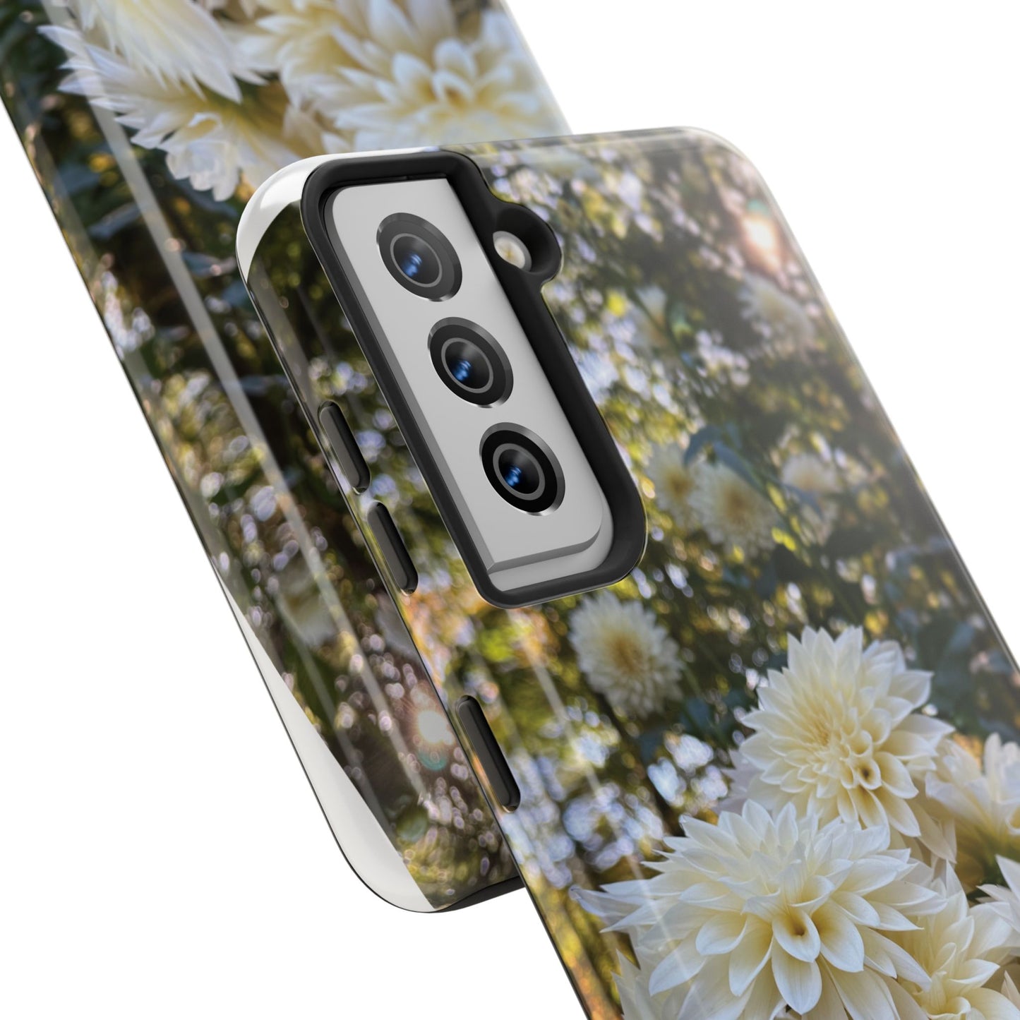 Floral Tough Phone Case - Durable Protection with Cafe au Lait Dahlia Design