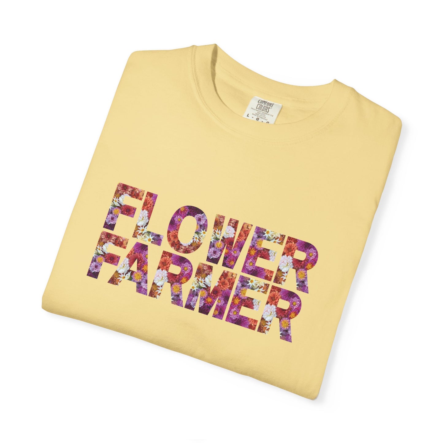 Dahlia Flower Farmer T-shirt, Unisex Garment-Dyed Tee