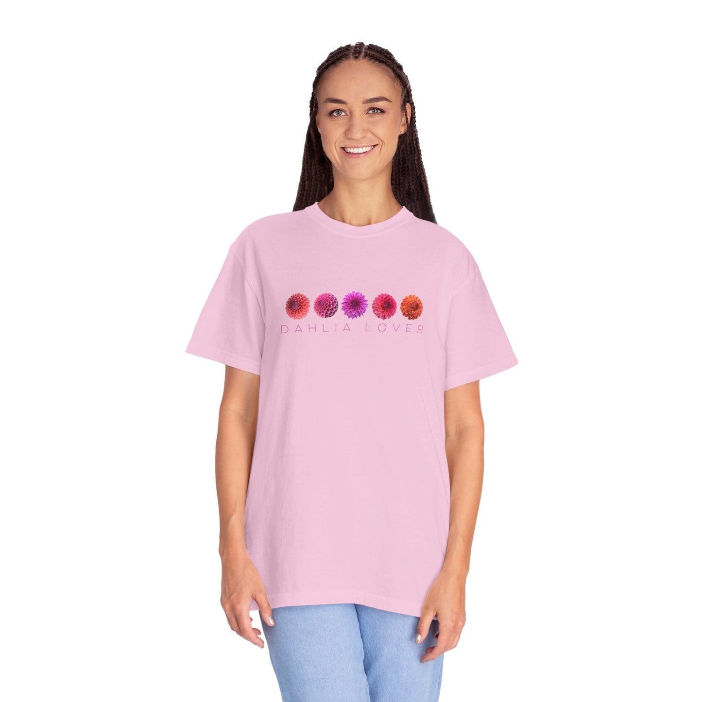 Dahlia Lover T-shirt, Floral Graphic Tee for Flower Lovers