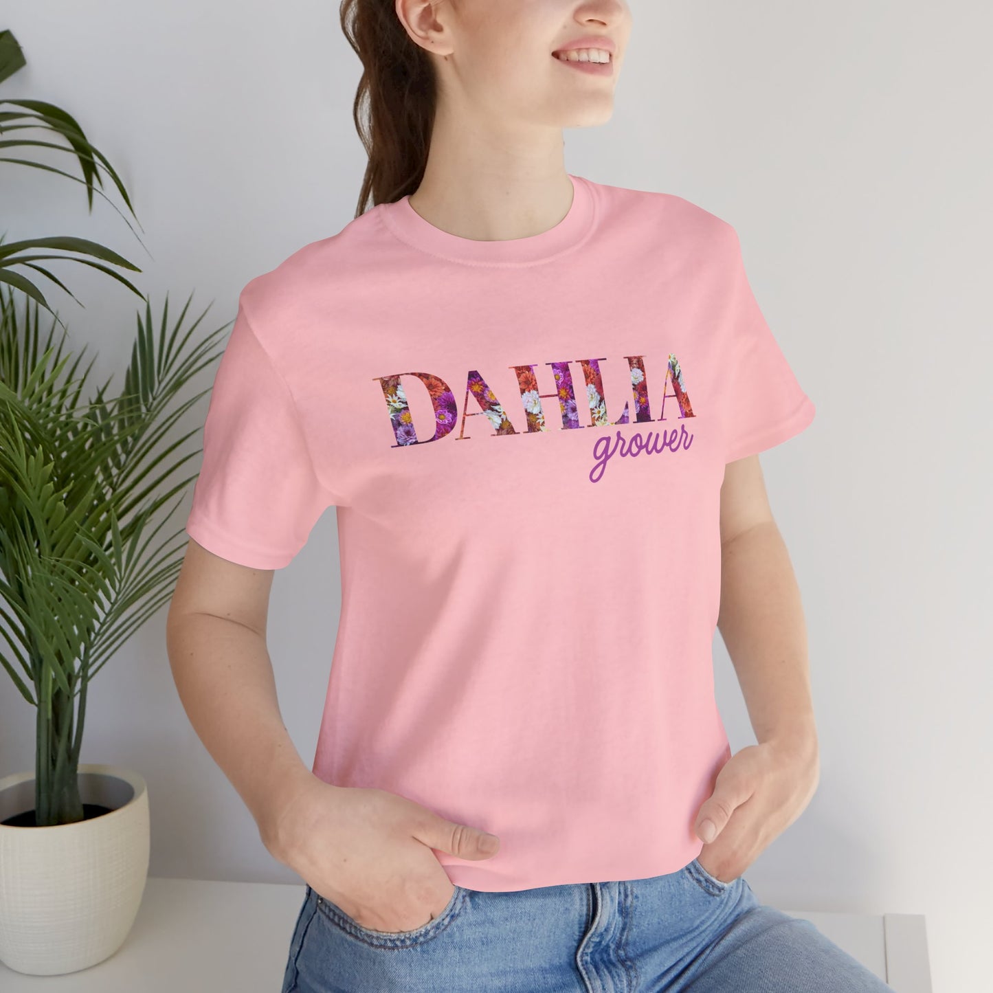 Dahlia Grower Unisex Tee, Floral Graphic Shirt, Gardening Gift, Spring Style T-Shirt, Nature Lover Apparel, Gifts for Gardeners