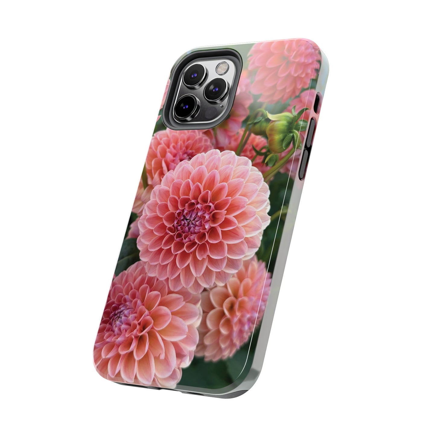 Floral Tough Phone Cases - Durable Protection with Pink Dahlia Design