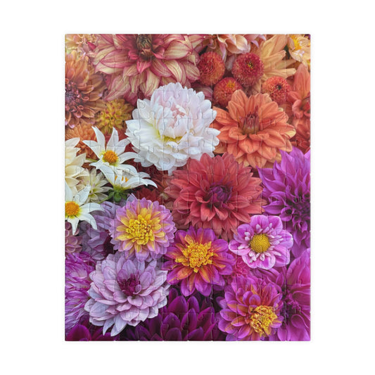 Dahlia Flatlay Floral-themed Puzzle (110, 252, 520, 1014-piece) - Perfect for Relaxation and Family Bonding
