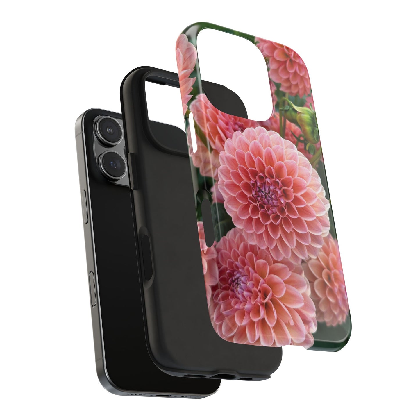 Floral Tough Phone Cases - Durable Protection with Pink Dahlia Design