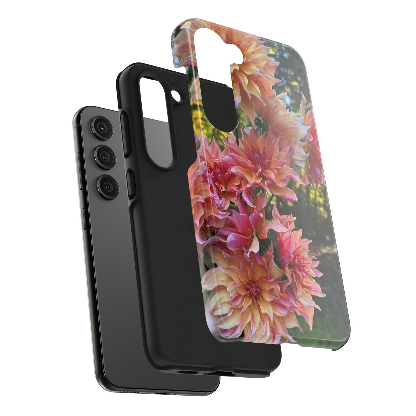 Floral Tough Phone Case - Durable Protection with Dahlia Design