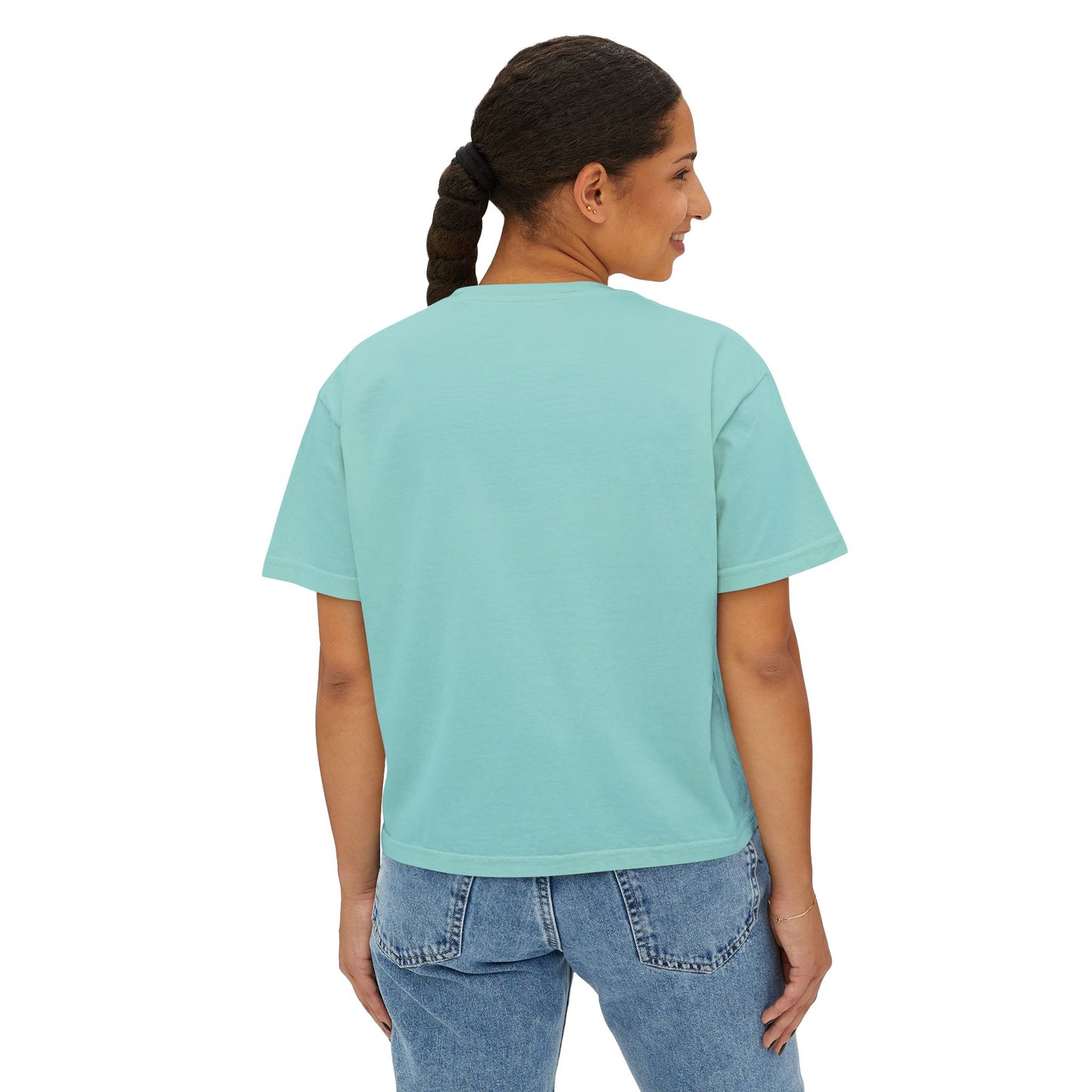Floral Women's Boxy Tee - Wren's Stems Dahlia Tee