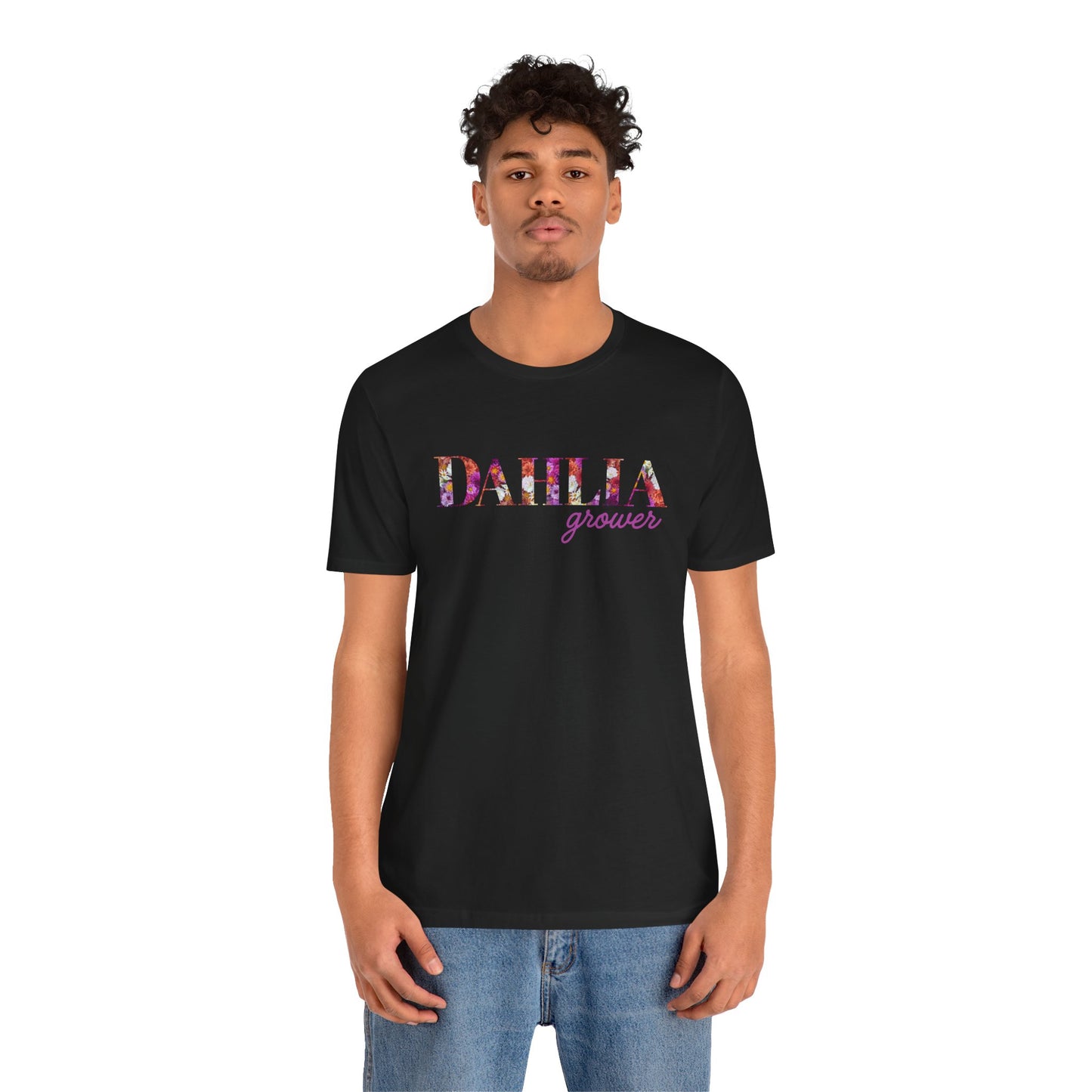 Dahlia Grower Unisex Tee, Floral Graphic Shirt, Gardening Gift, Spring Style T-Shirt, Nature Lover Apparel, Gifts for Gardeners