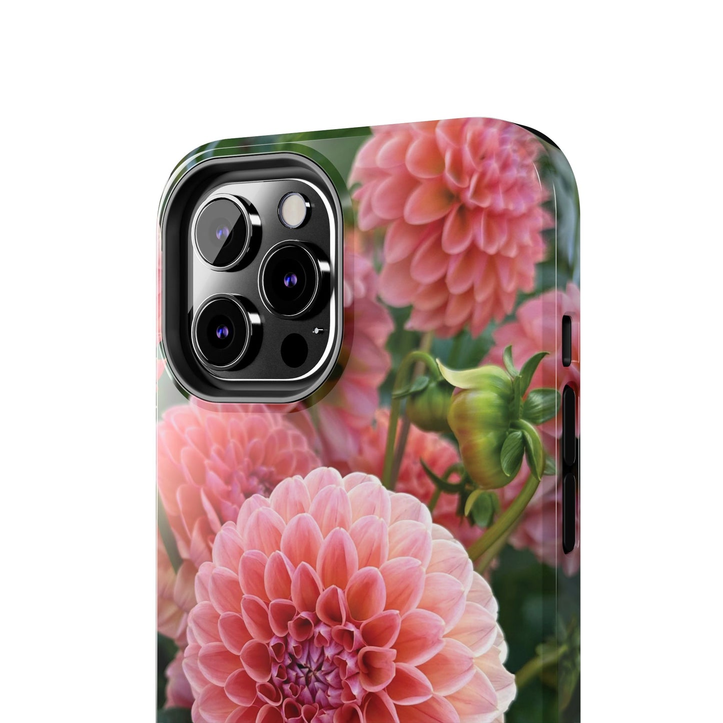 Floral Tough Phone Cases - Durable Protection with Pink Dahlia Design