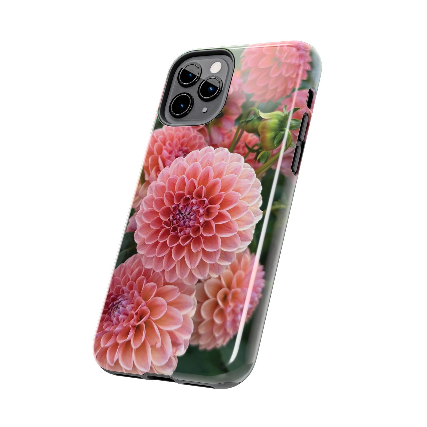 Floral Tough Phone Cases - Durable Protection with Pink Dahlia Design