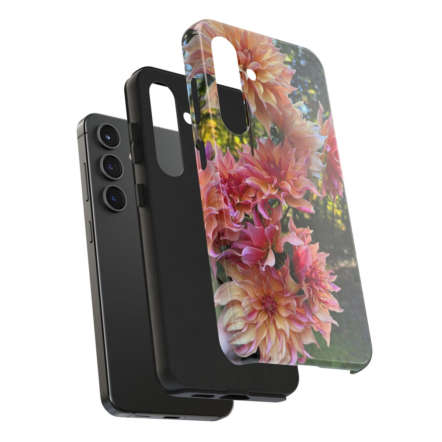 Floral Tough Phone Case - Durable Protection with Dahlia Design
