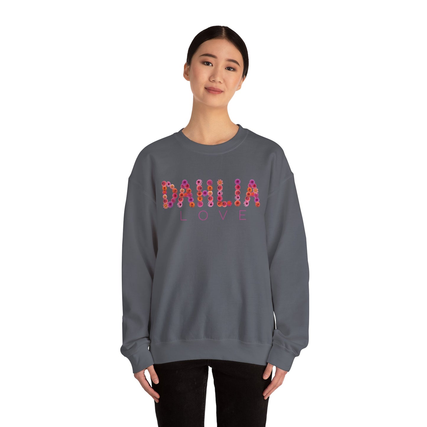 Dahlia Love Sweatshirt - Cozy Floral Crewneck for Spring, Perfect Gift for Flower Lovers, Everyday Casual Wear, Mother's Day, Birthday