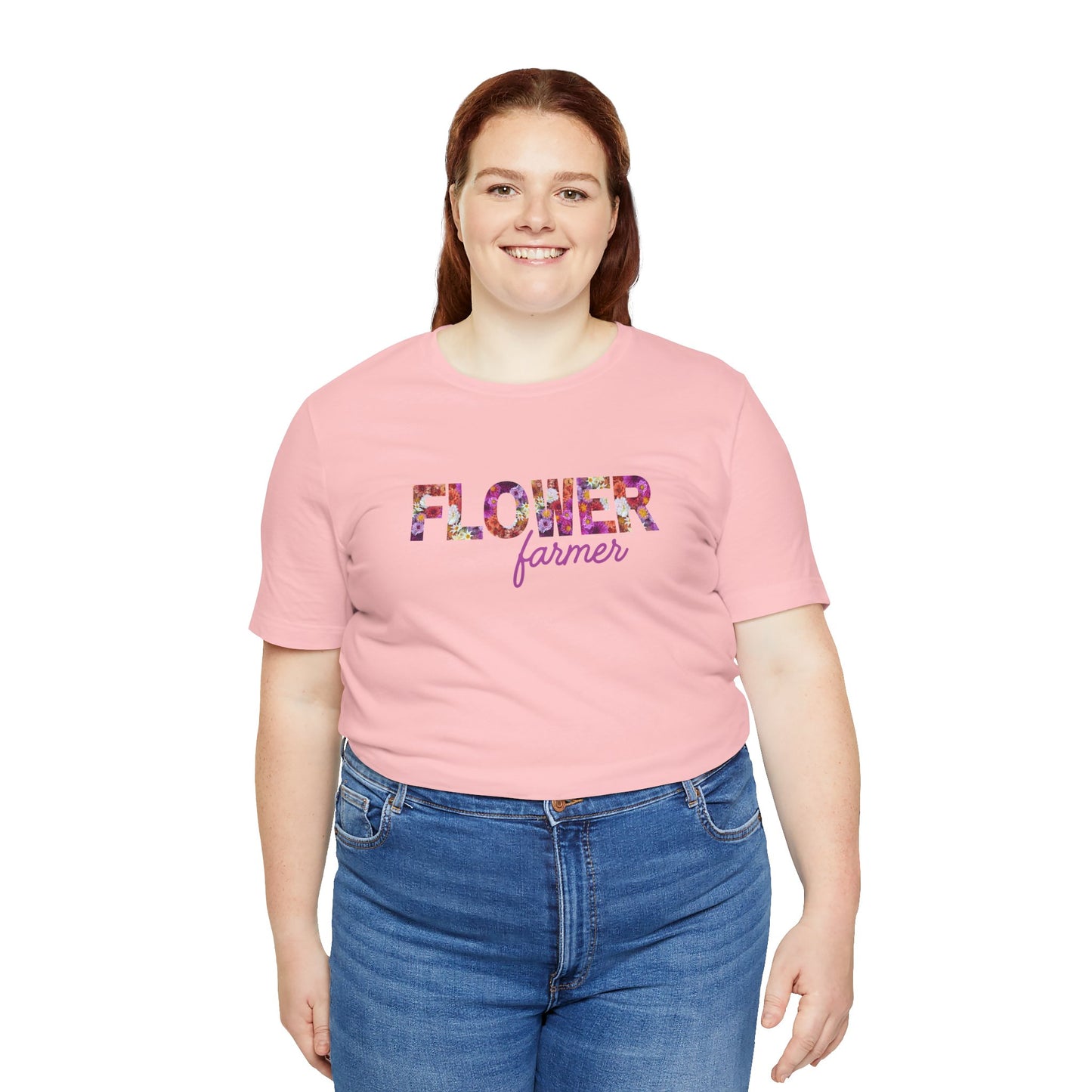 Dahlia Flower Farmer Unisex Tee, Floral Graphic Shirt, Gardening Gift, Spring Style T-Shirt, Nature Lover Apparel, Gifts for Gardeners
