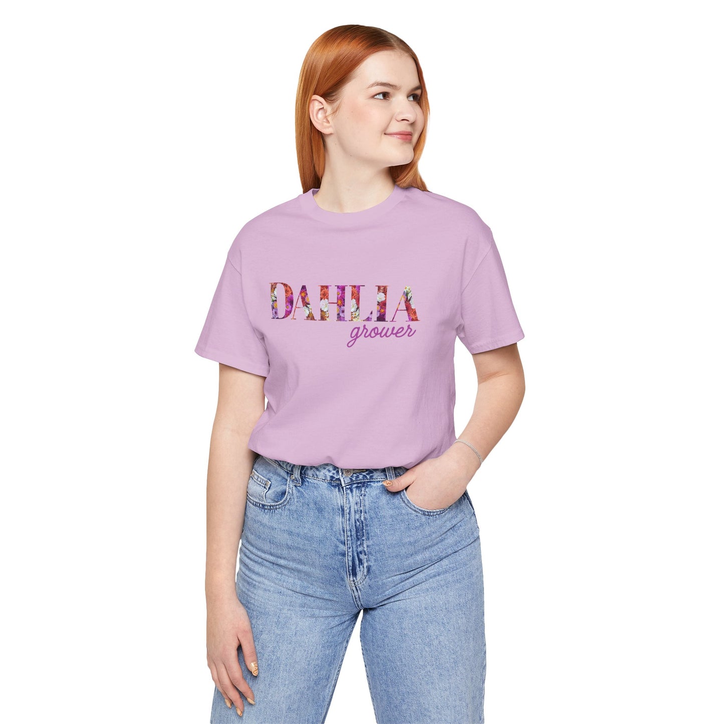 Dahlia Grower Unisex Tee, Floral Graphic Shirt, Gardening Gift, Spring Style T-Shirt, Nature Lover Apparel, Gifts for Gardeners