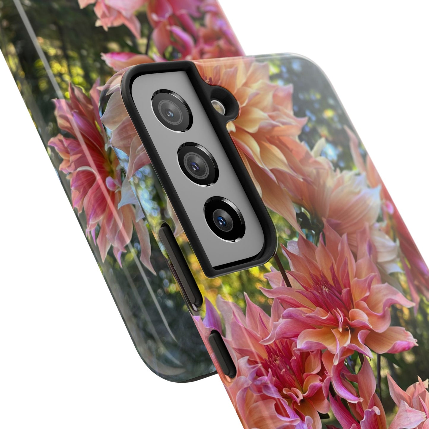 Floral Tough Phone Case - Durable Protection with Dahlia Design
