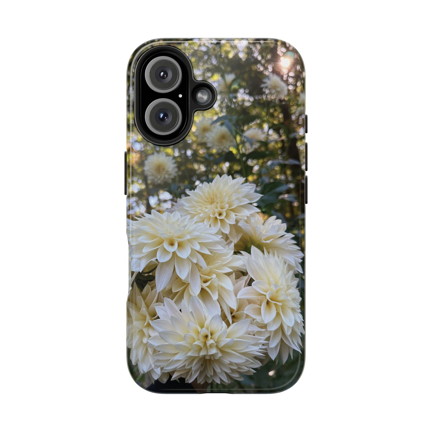 Floral Tough Phone Case - Durable Protection with Cafe au Lait Dahlia Design