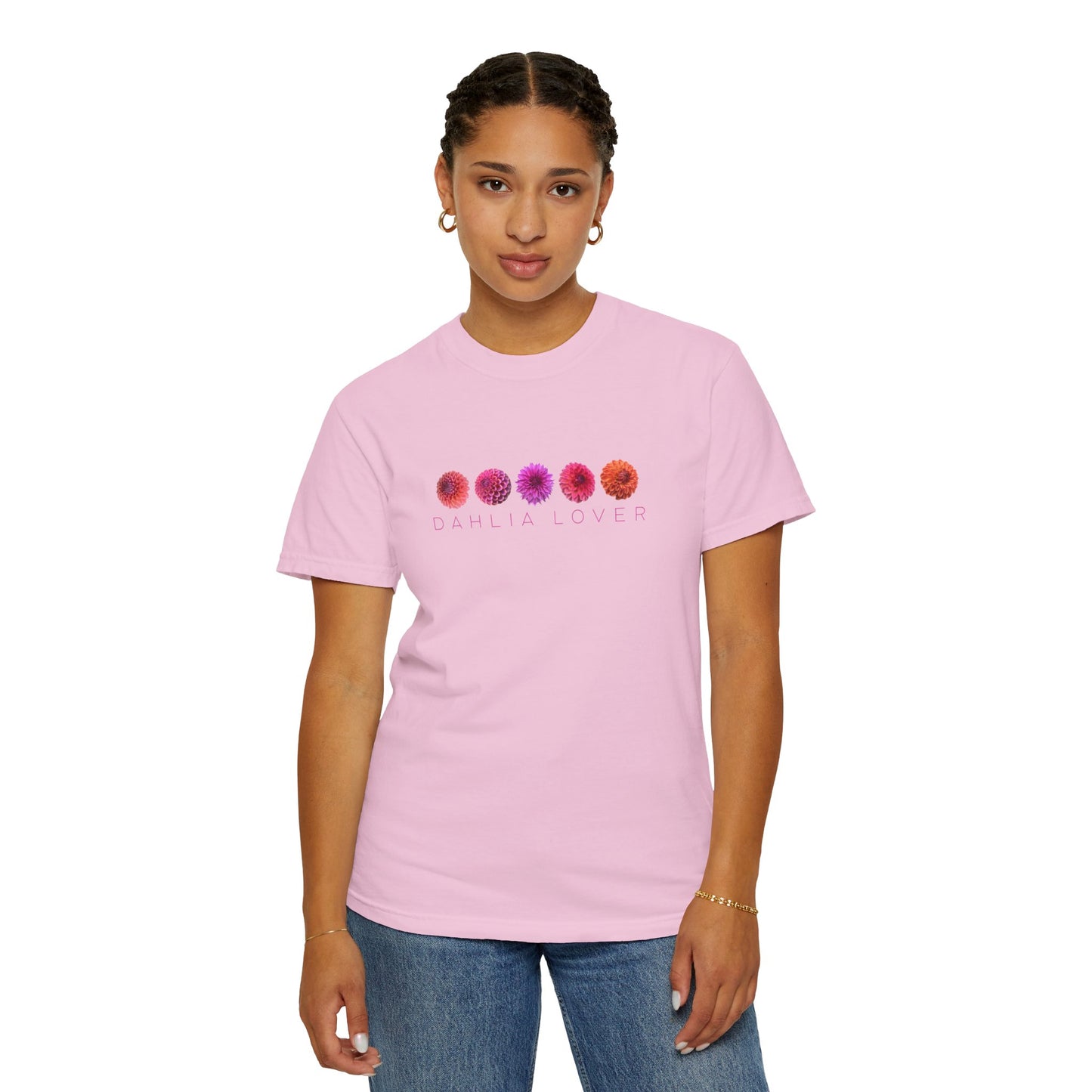 Dahlia Lover T-shirt, Floral Graphic Tee for Flower Lovers