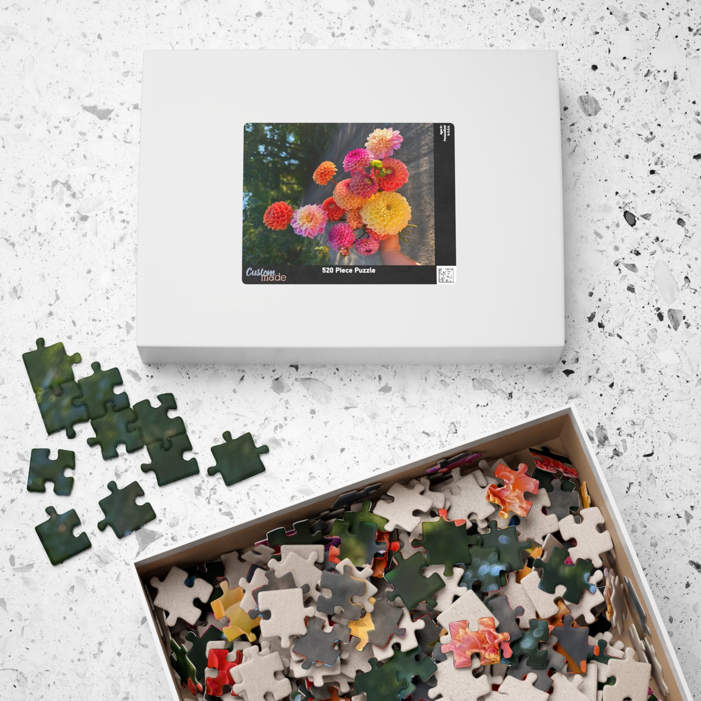 Dahlia Floral-themed Colorful Puzzle (110, 252, 520, 1014-piece) - Perfect for Relaxation and Family Bonding