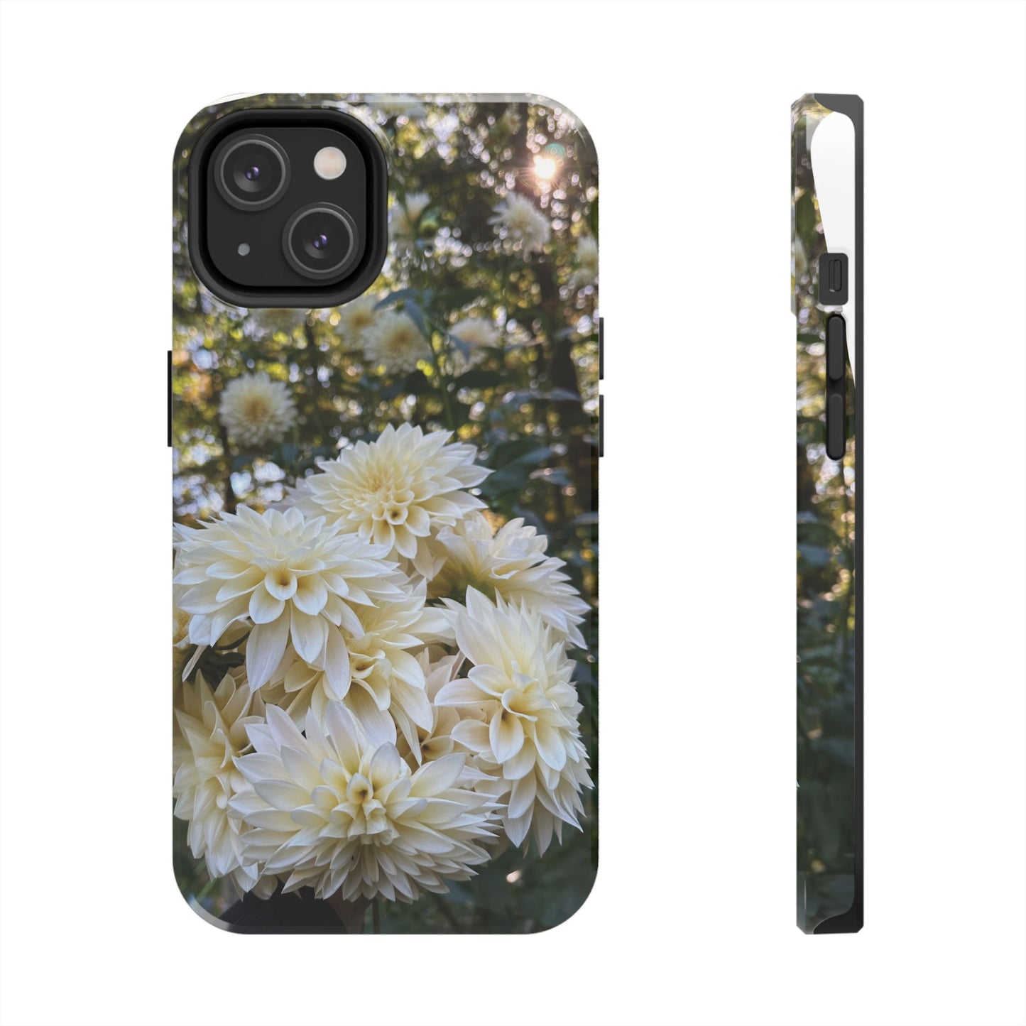 Floral Tough Phone Case - Durable Protection with Cafe au Lait Dahlia Design