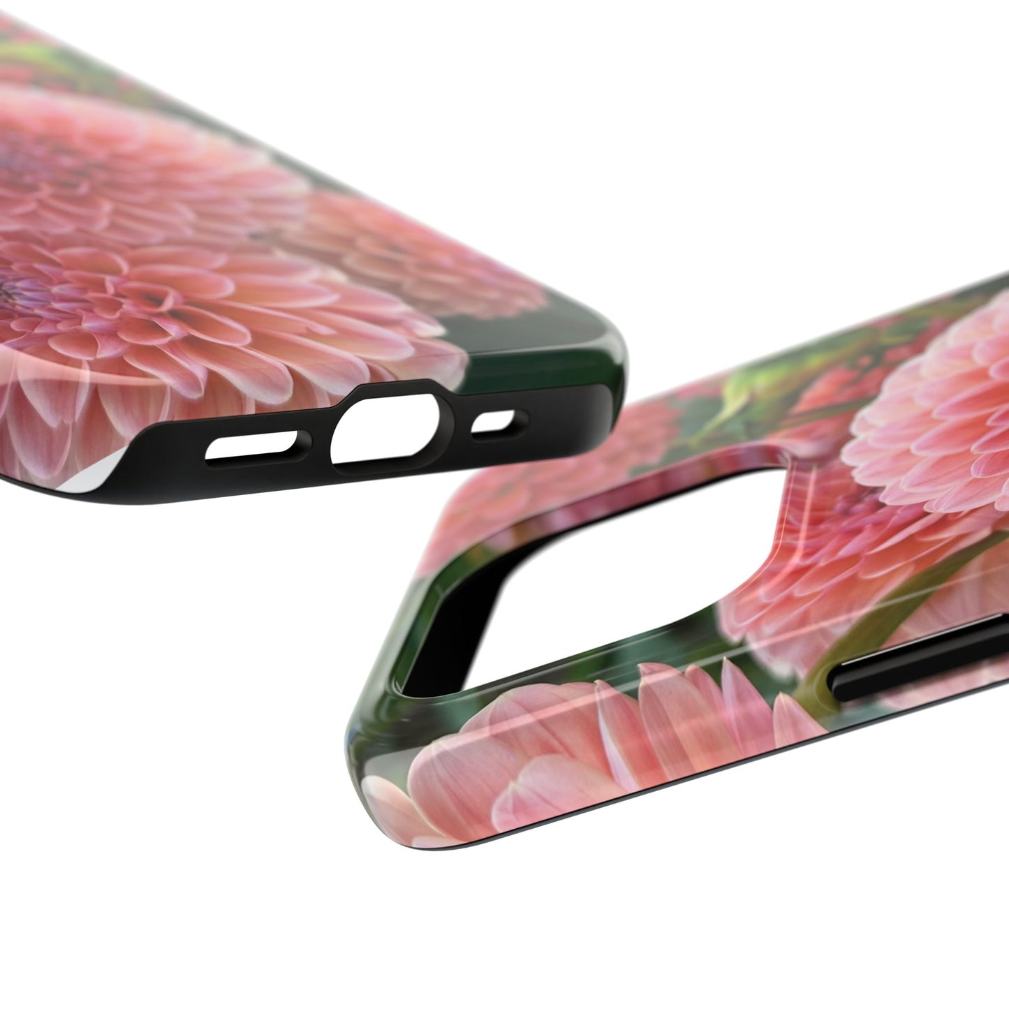 Floral Tough Phone Cases - Durable Protection with Pink Dahlia Design