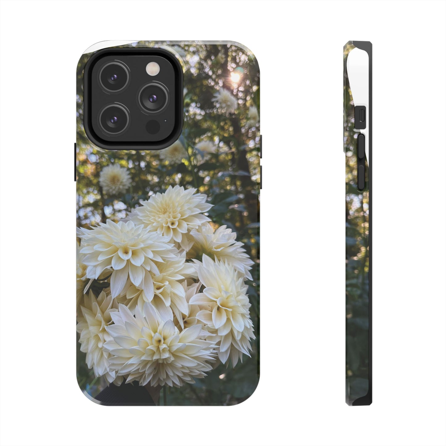 Floral Tough Phone Case - Durable Protection with Cafe au Lait Dahlia Design