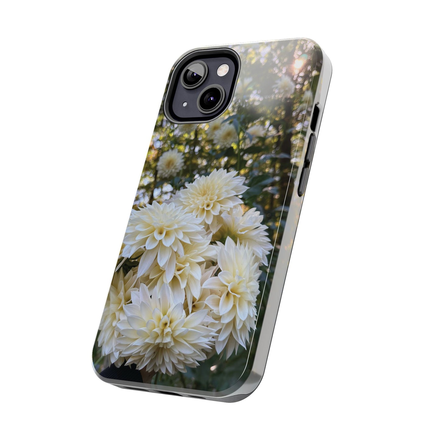 Floral Tough Phone Case - Durable Protection with Cafe au Lait Dahlia Design