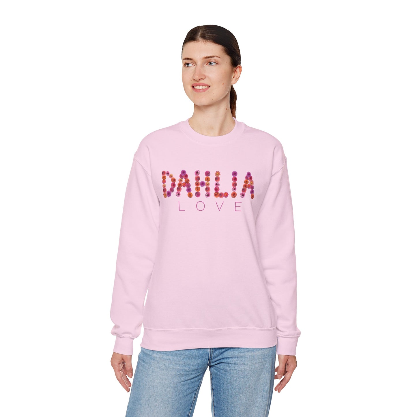 Dahlia Love Sweatshirt - Cozy Floral Crewneck for Spring, Perfect Gift for Flower Lovers, Everyday Casual Wear, Mother's Day, Birthday