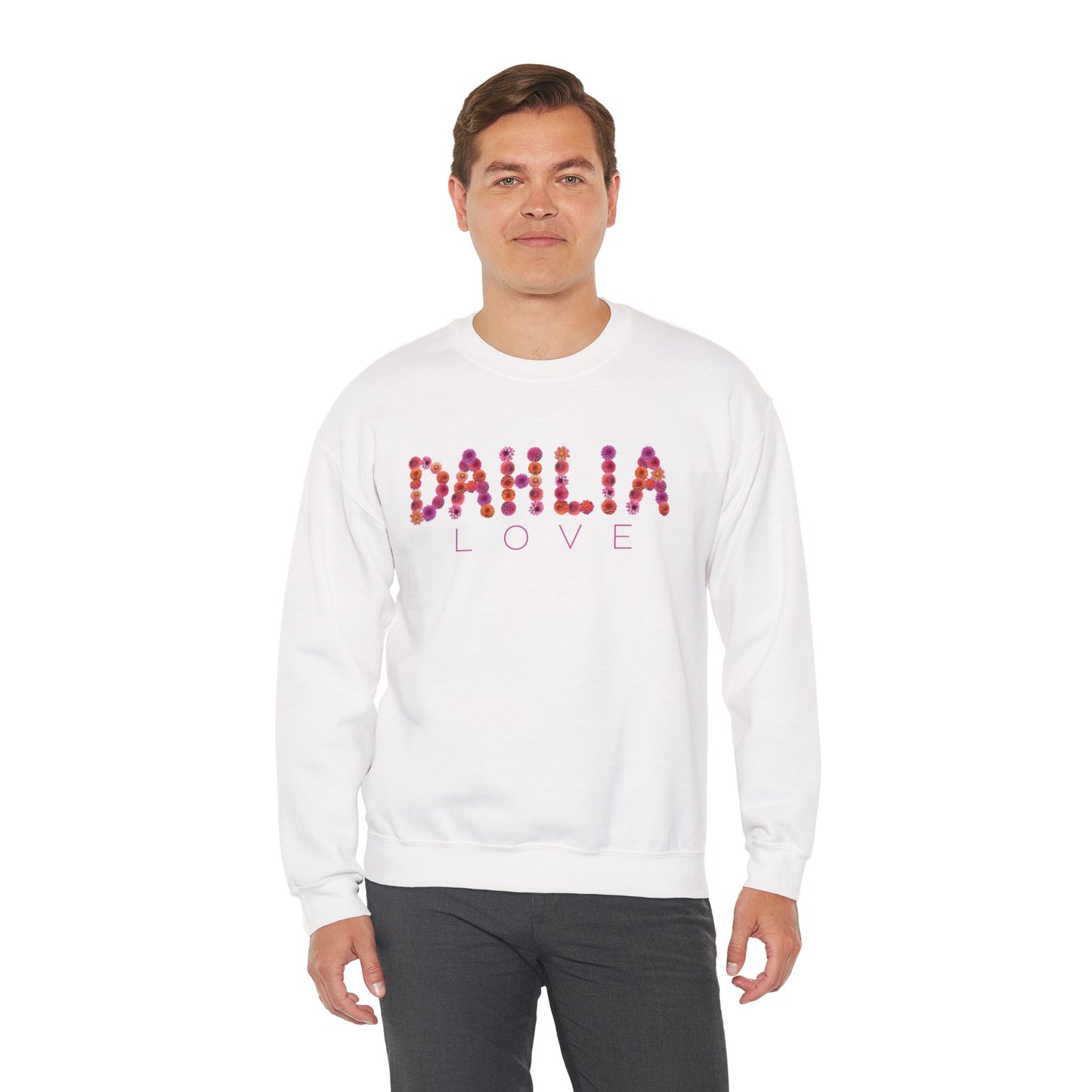 Dahlia Love Sweatshirt - Cozy Floral Crewneck for Spring, Perfect Gift for Flower Lovers, Everyday Casual Wear, Mother's Day, Birthday