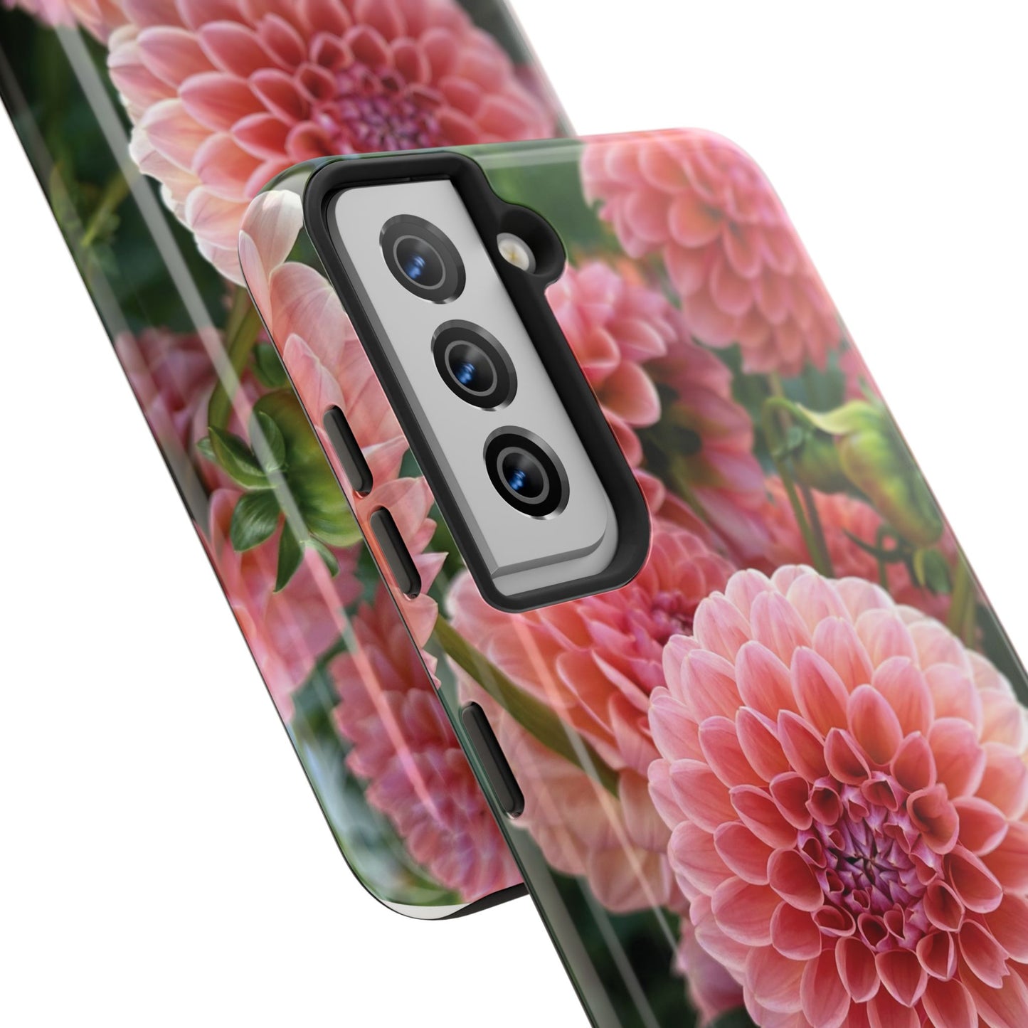 Floral Tough Phone Cases - Durable Protection with Pink Dahlia Design