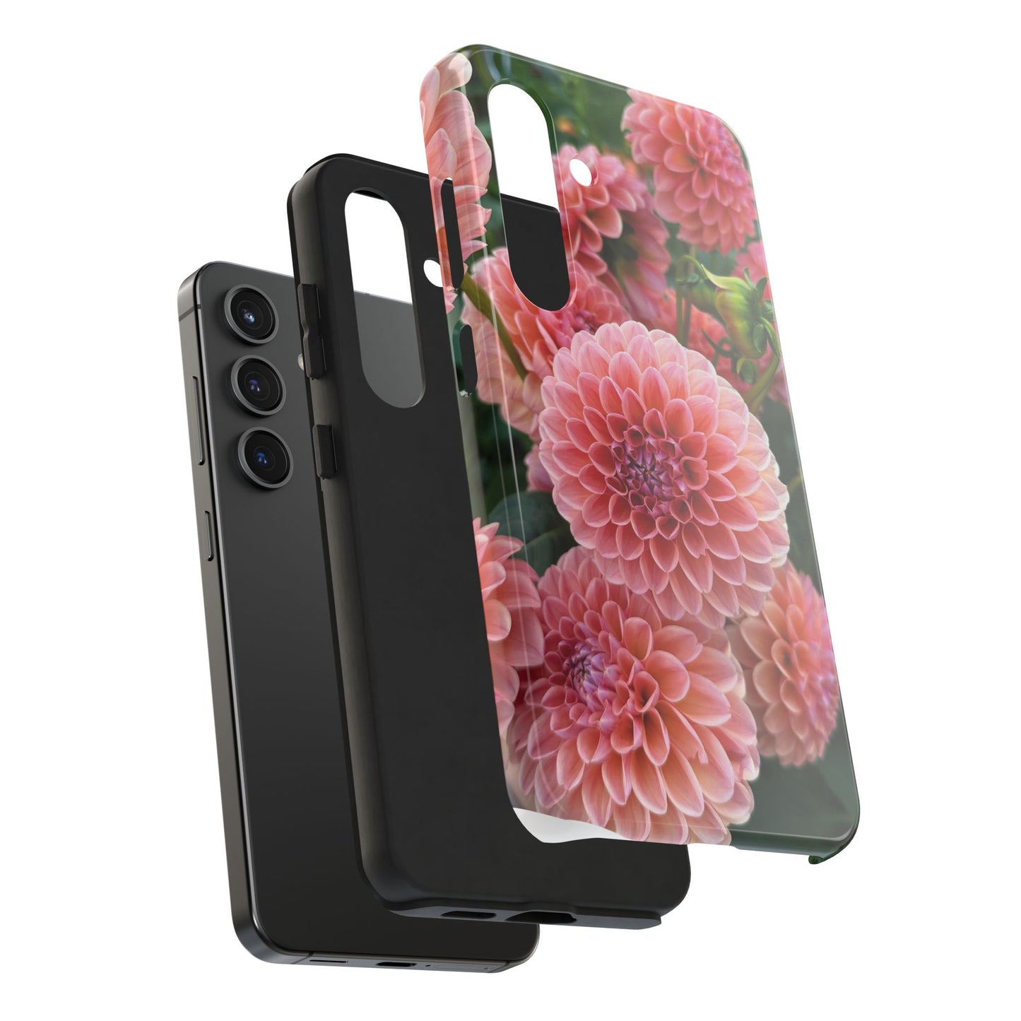 Floral Tough Phone Cases - Durable Protection with Pink Dahlia Design