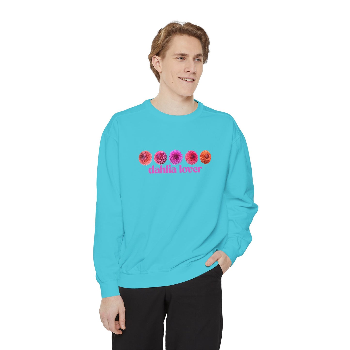 Dahlia Lover Sweatshirt - Cozy Unisex Garment-Dyed Crewneck, Perfect Gift