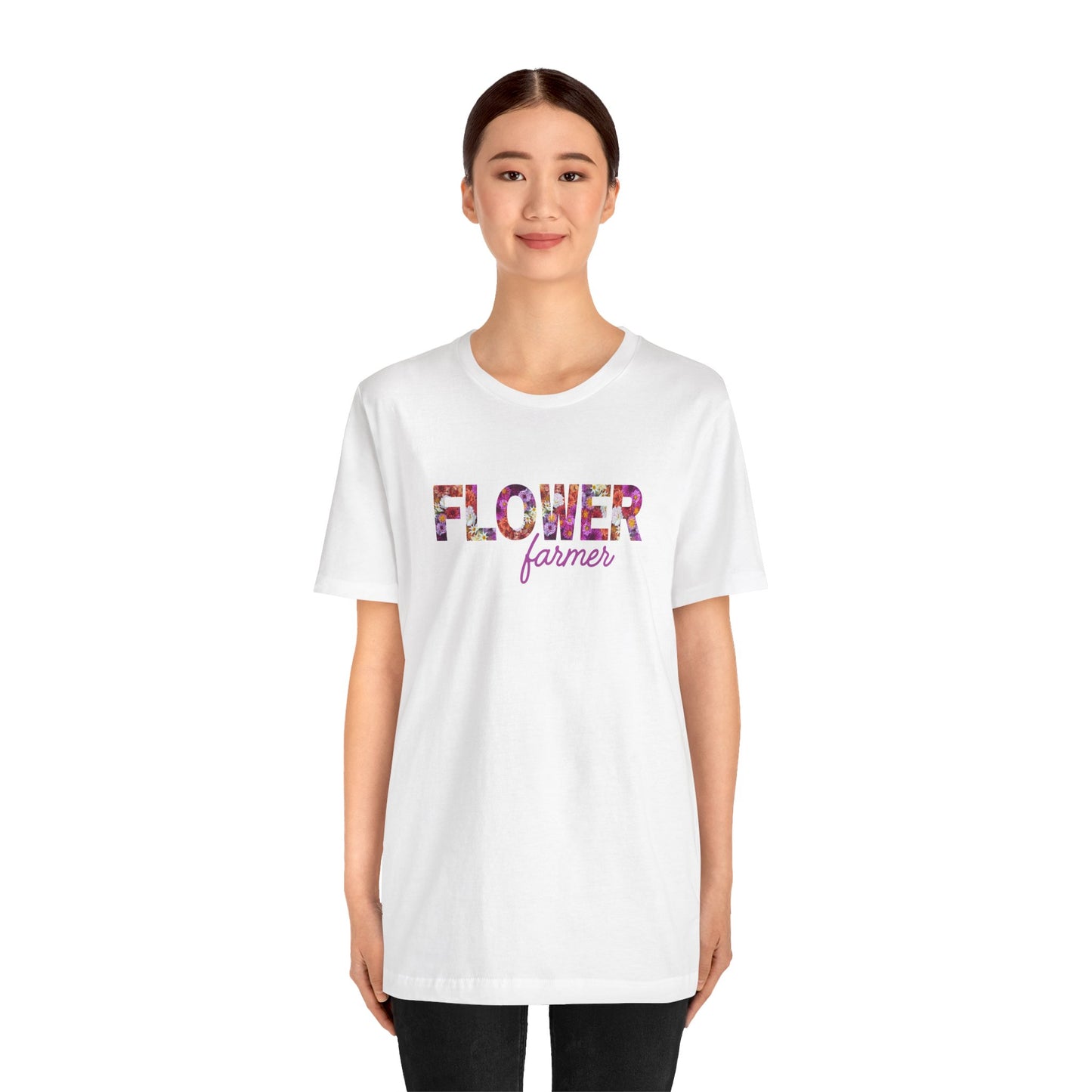 Dahlia Flower Farmer Unisex Tee, Floral Graphic Shirt, Gardening Gift, Spring Style T-Shirt, Nature Lover Apparel, Gifts for Gardeners