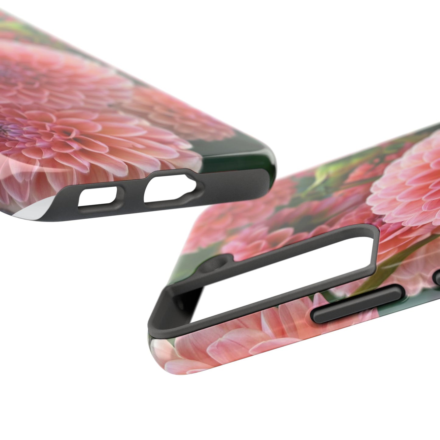 Floral Tough Phone Cases - Durable Protection with Pink Dahlia Design