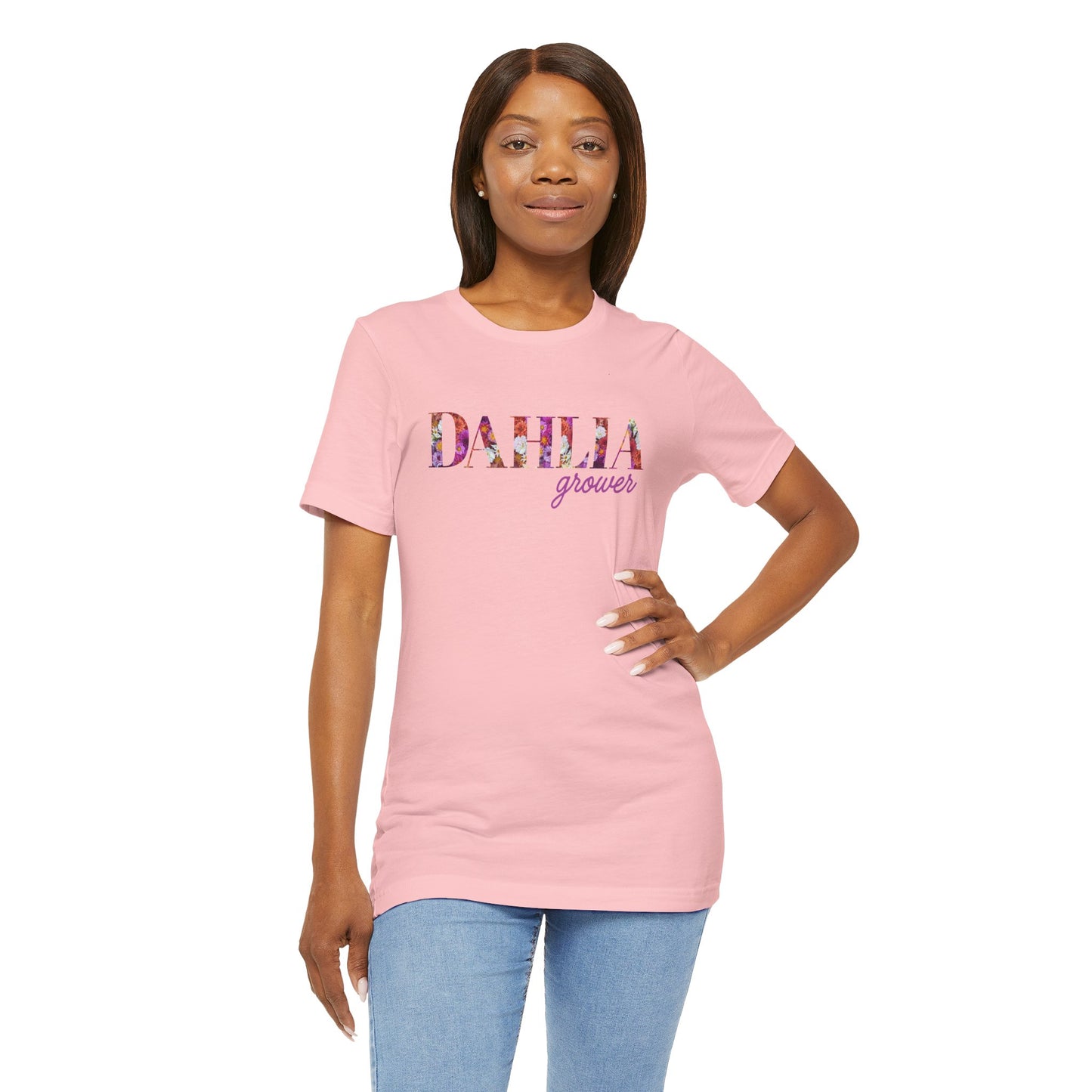 Dahlia Grower Unisex Tee, Floral Graphic Shirt, Gardening Gift, Spring Style T-Shirt, Nature Lover Apparel, Gifts for Gardeners