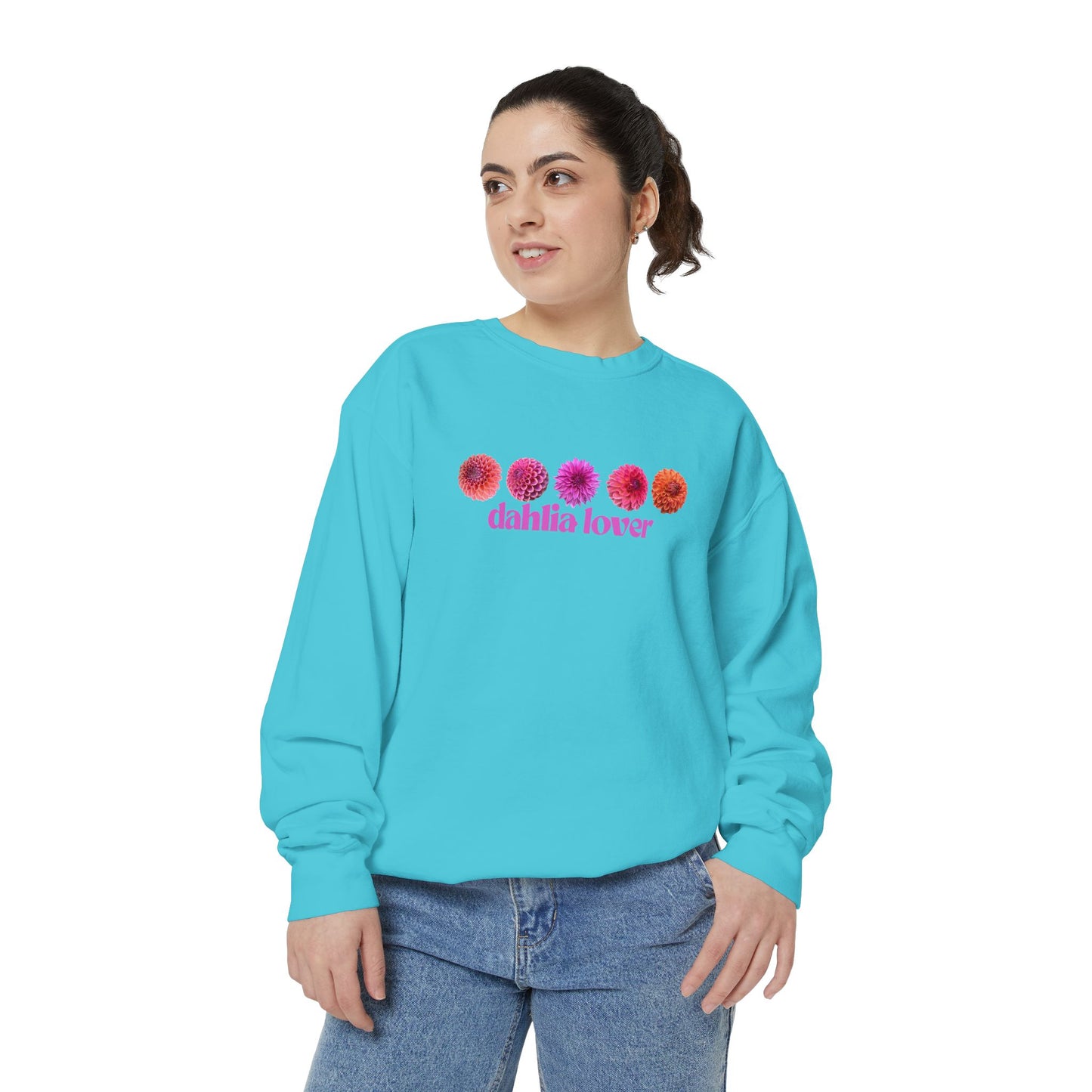 Dahlia Lover Sweatshirt - Cozy Unisex Garment-Dyed Crewneck, Perfect Gift