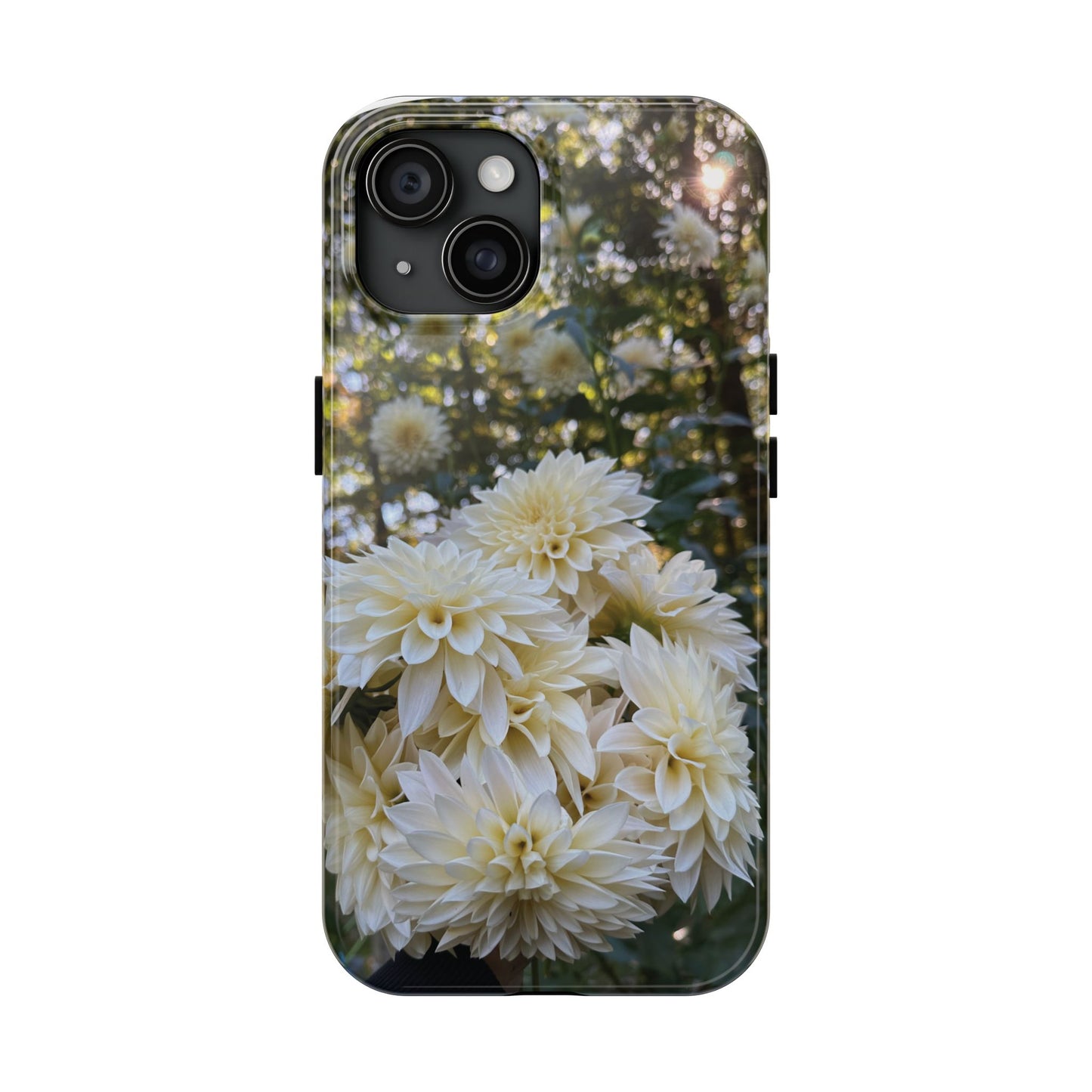 Floral Tough Phone Case - Durable Protection with Cafe au Lait Dahlia Design