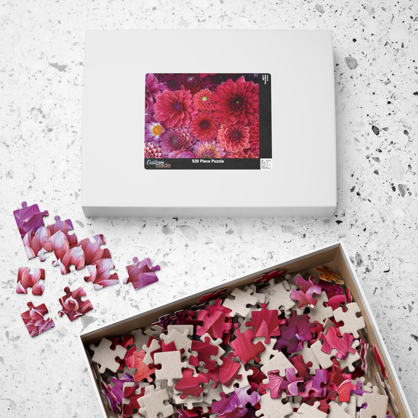 Dahlia Garden Flatlay Jigsaw Puzzle