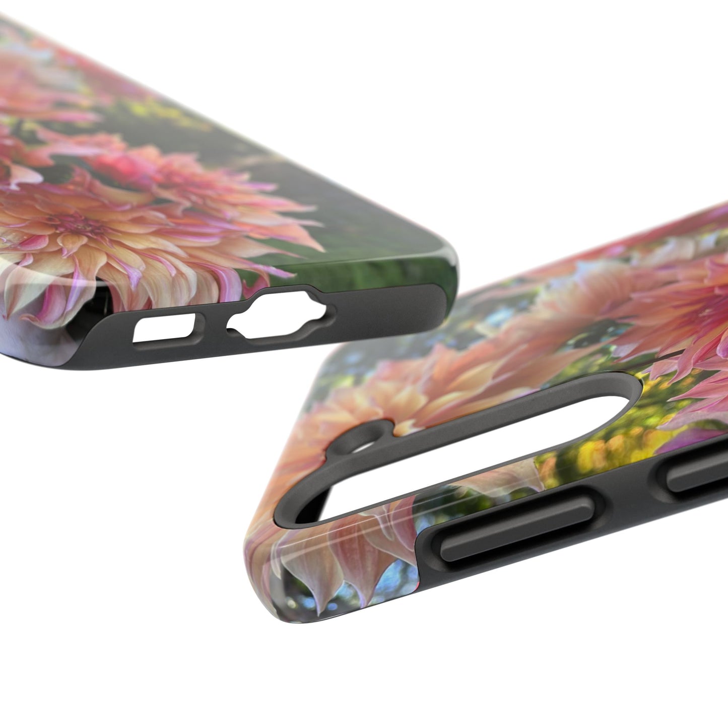 Floral Tough Phone Case - Durable Protection with Dahlia Design