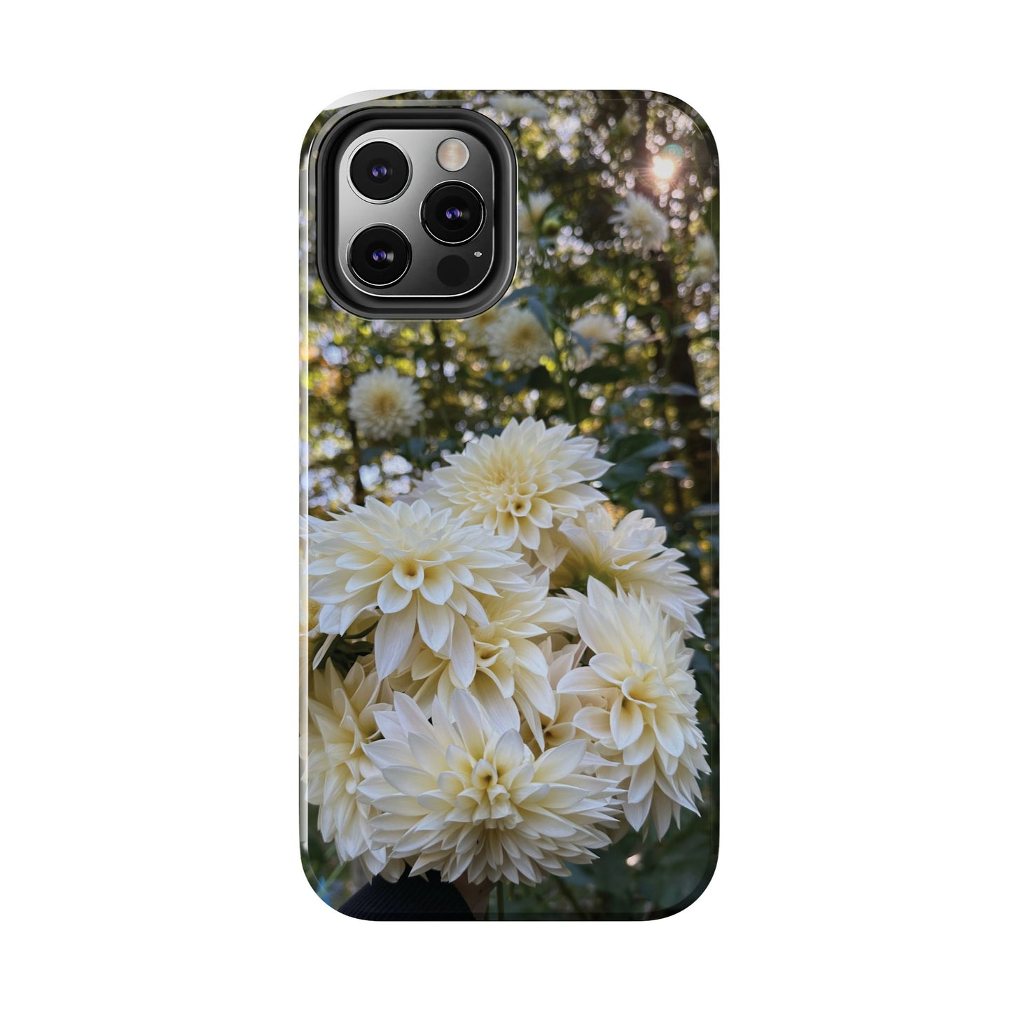 Floral Tough Phone Case - Durable Protection with Cafe au Lait Dahlia Design