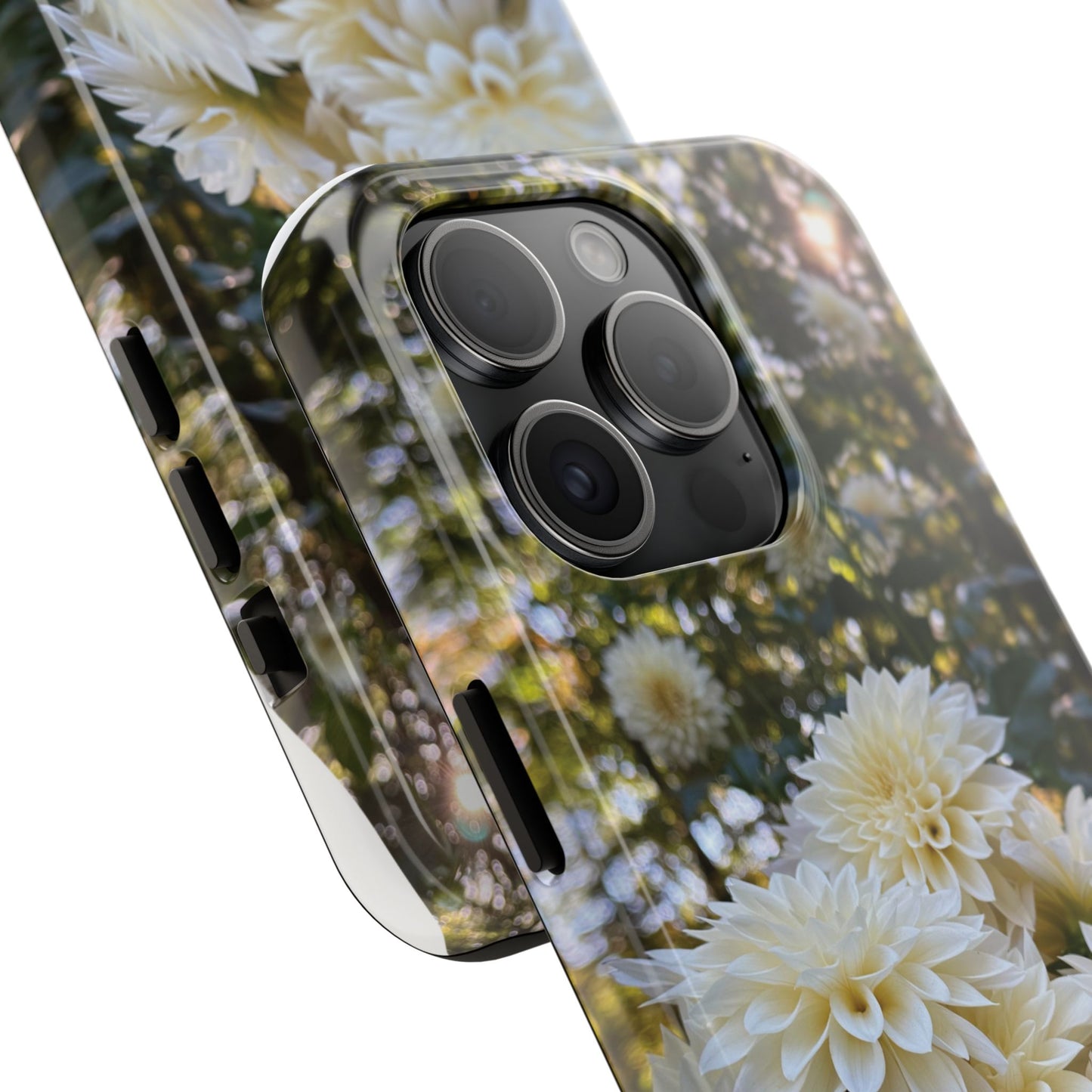 Floral Tough Phone Case - Durable Protection with Cafe au Lait Dahlia Design