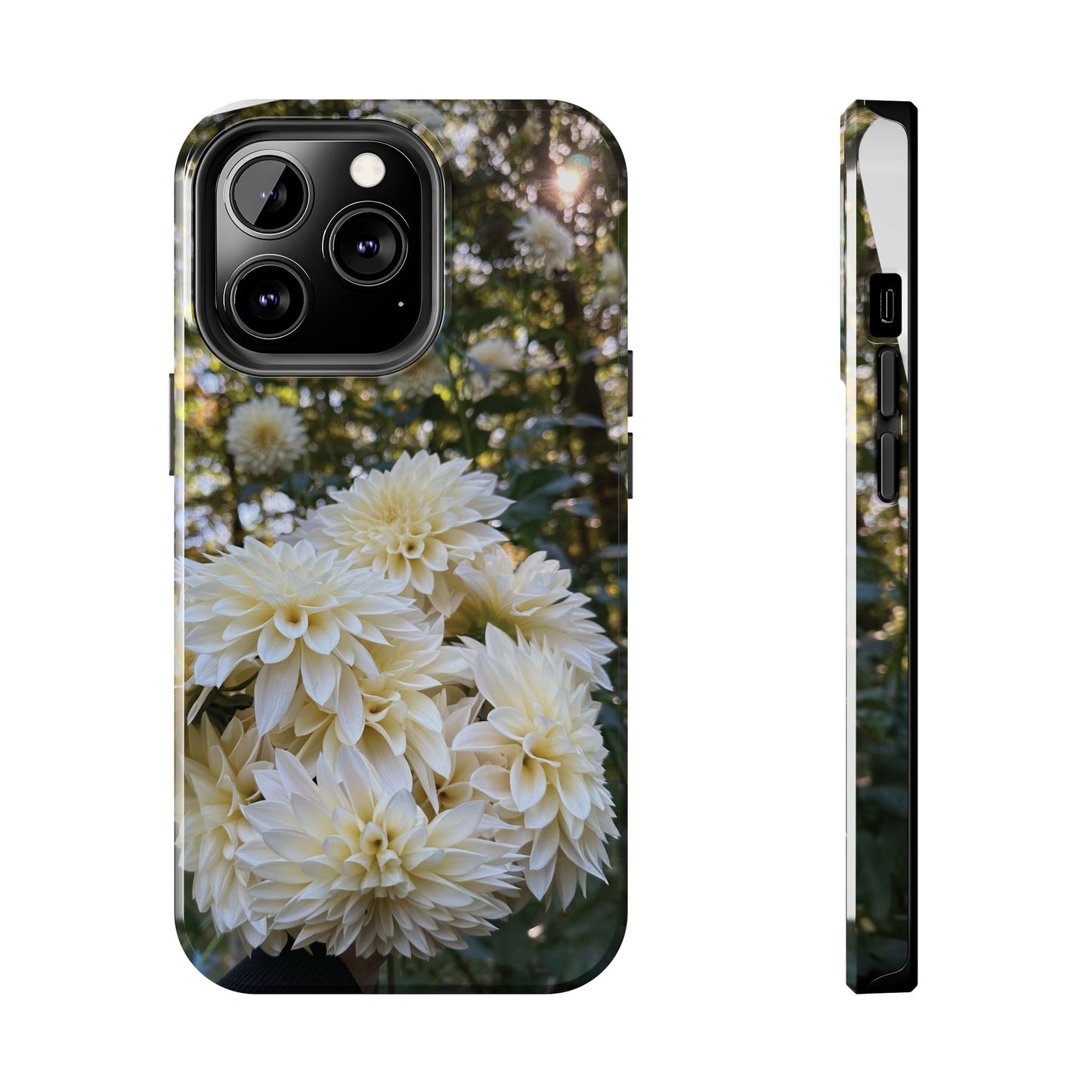 Floral Tough Phone Case - Durable Protection with Cafe au Lait Dahlia Design