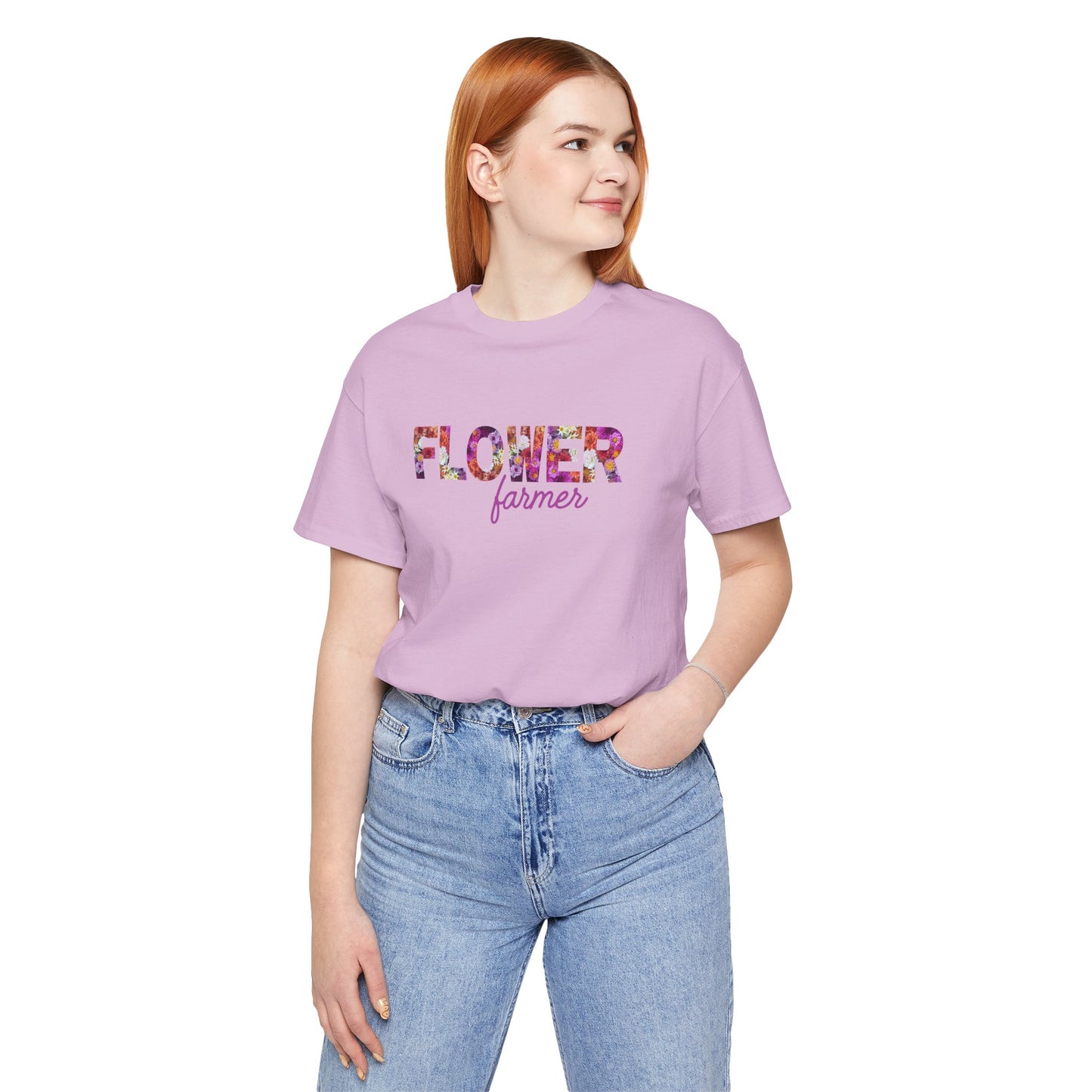 Dahlia Flower Farmer Unisex Tee, Floral Graphic Shirt, Gardening Gift, Spring Style T-Shirt, Nature Lover Apparel, Gifts for Gardeners