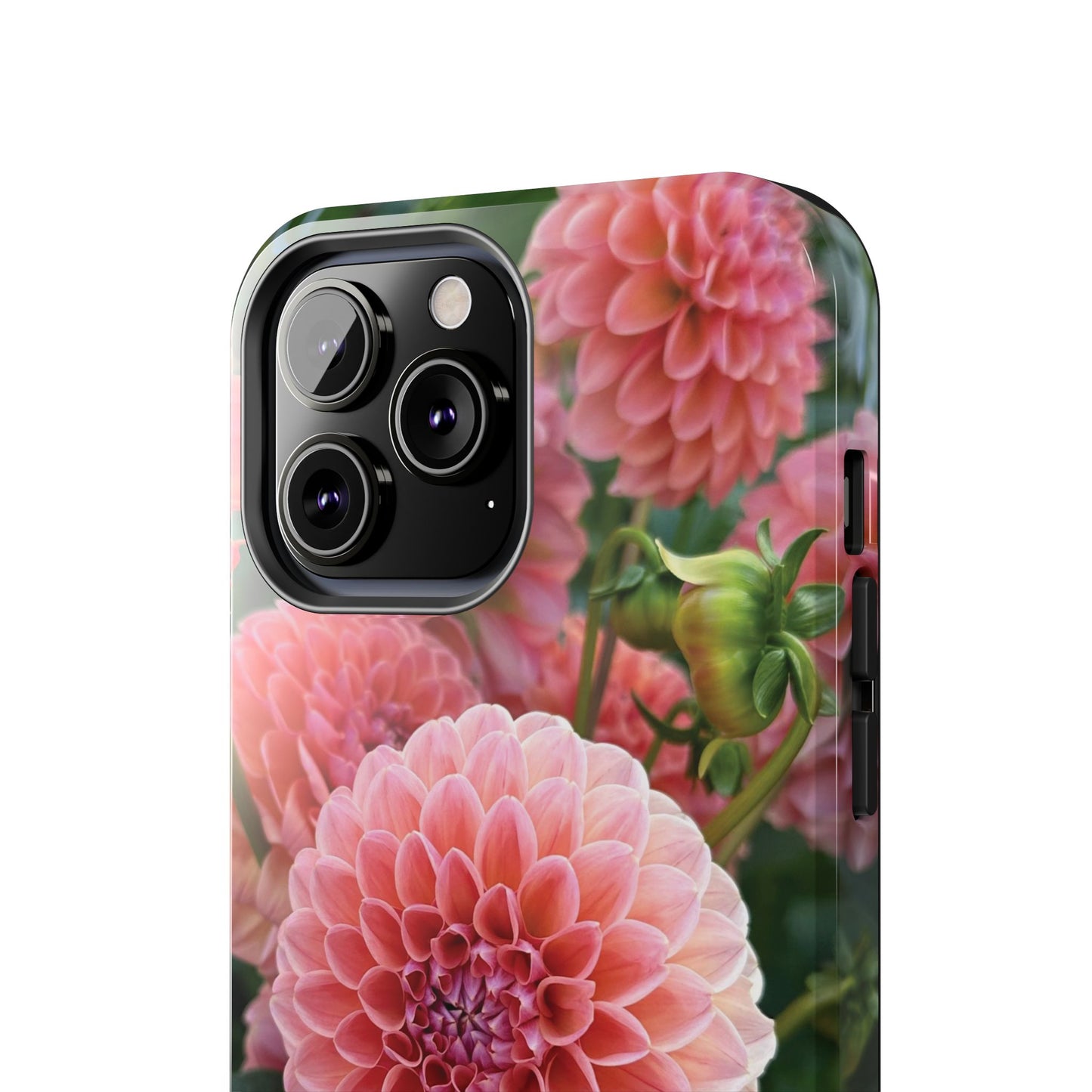 Floral Tough Phone Cases - Durable Protection with Pink Dahlia Design