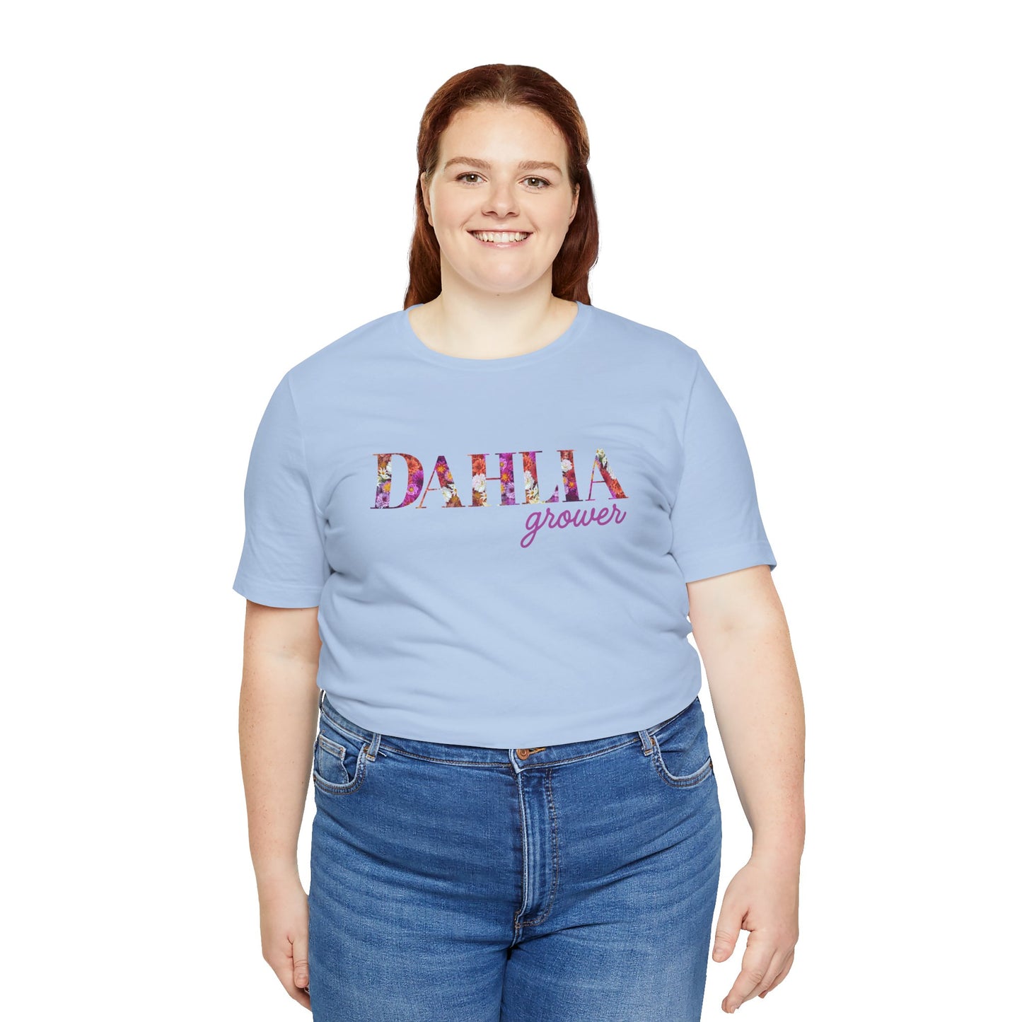 Dahlia Grower Unisex Tee, Floral Graphic Shirt, Gardening Gift, Spring Style T-Shirt, Nature Lover Apparel, Gifts for Gardeners