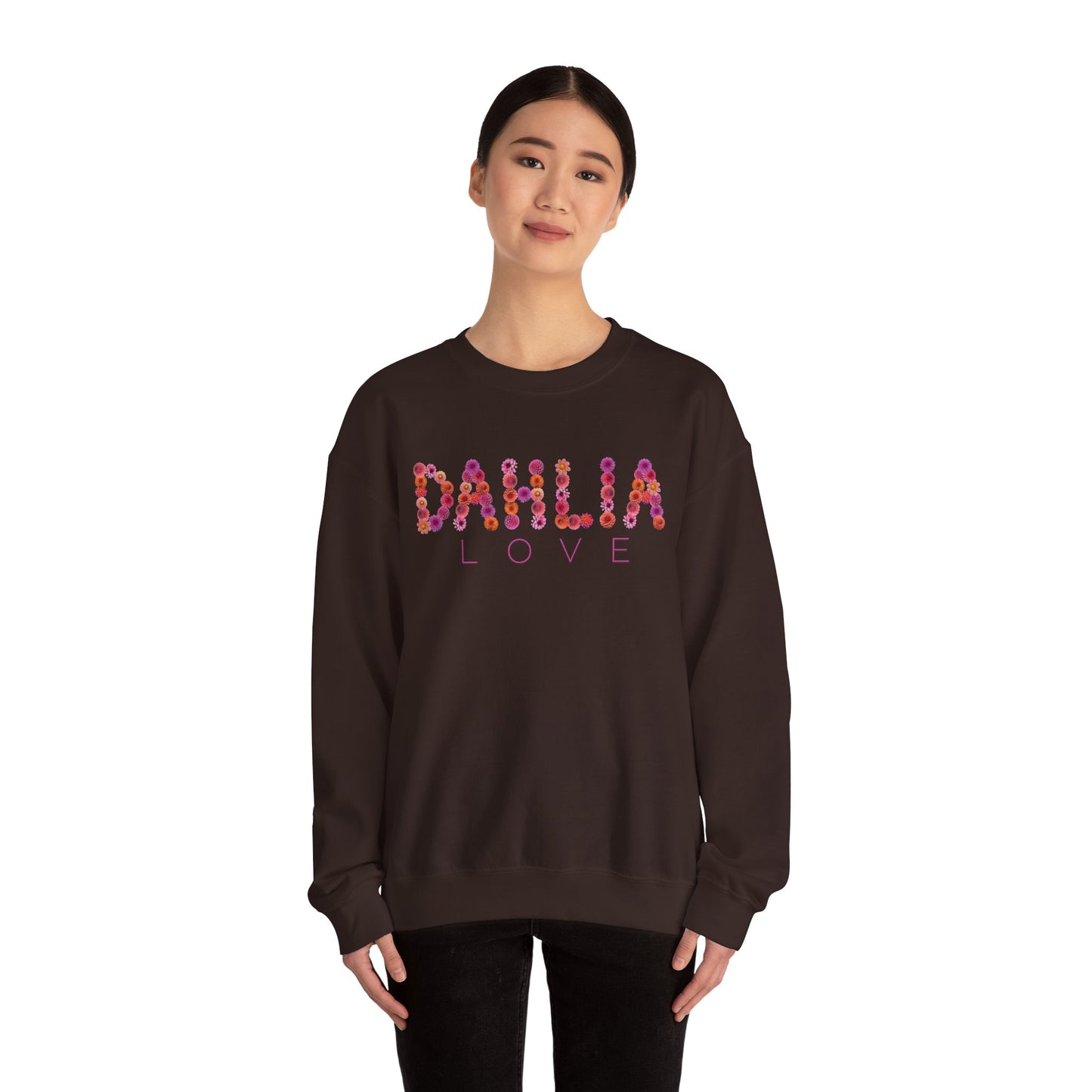 Dahlia Love Sweatshirt - Cozy Floral Crewneck for Spring, Perfect Gift for Flower Lovers, Everyday Casual Wear, Mother's Day, Birthday
