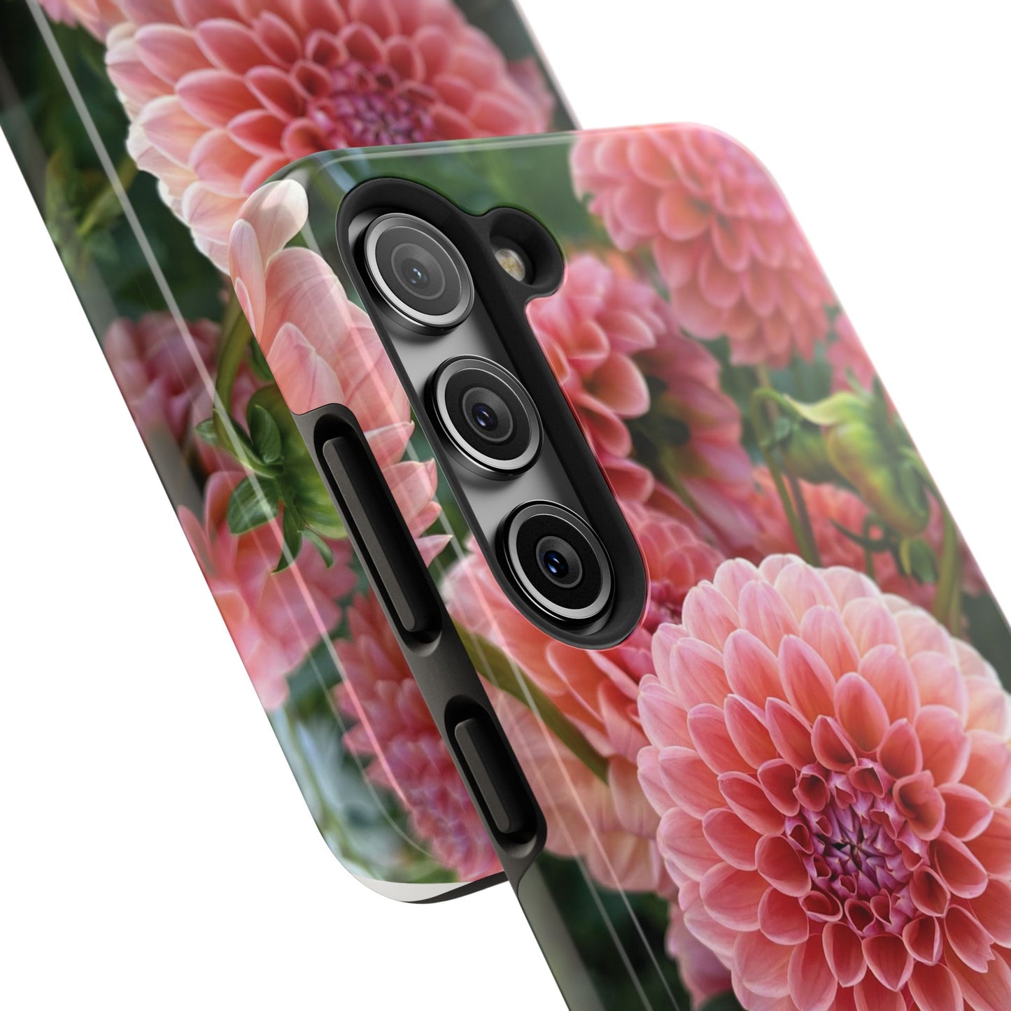 Floral Tough Phone Cases - Durable Protection with Pink Dahlia Design