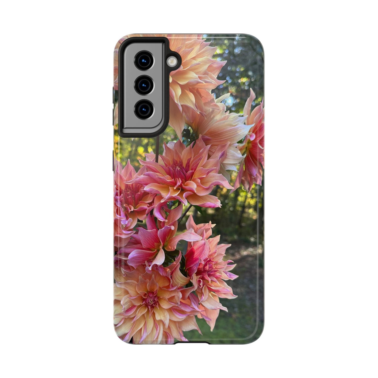 Floral Tough Phone Case - Durable Protection with Dahlia Design