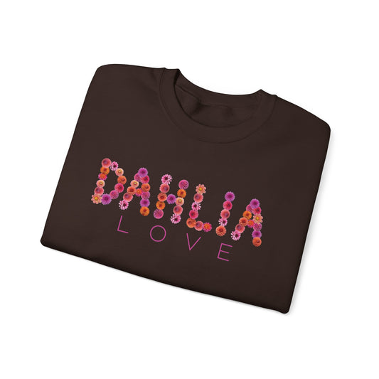 Dahlia Love Sweatshirt - Cozy Floral Crewneck for Spring, Perfect Gift for Flower Lovers, Everyday Casual Wear, Mother's Day, Birthday