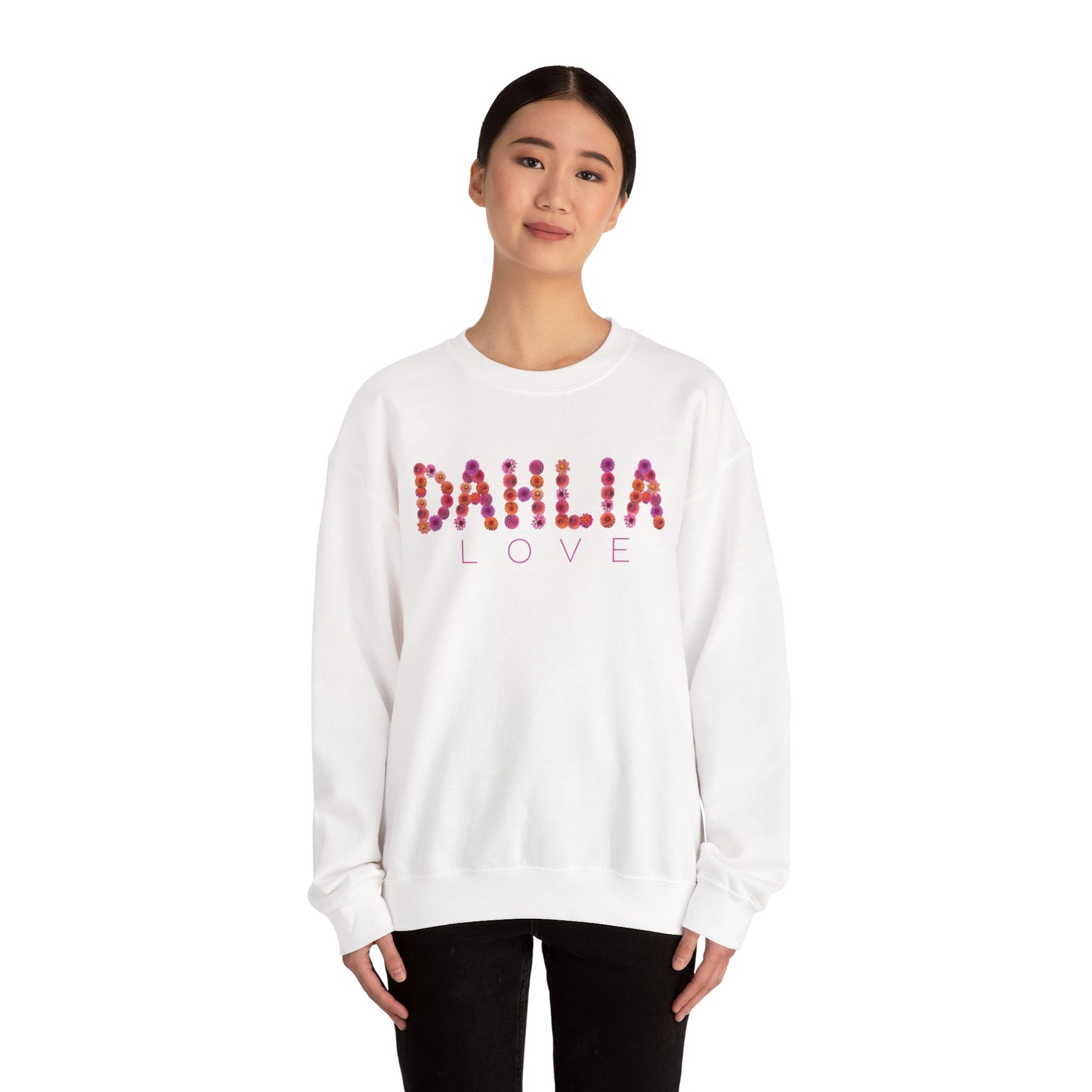 Dahlia Love Sweatshirt - Cozy Floral Crewneck for Spring, Perfect Gift for Flower Lovers, Everyday Casual Wear, Mother's Day, Birthday