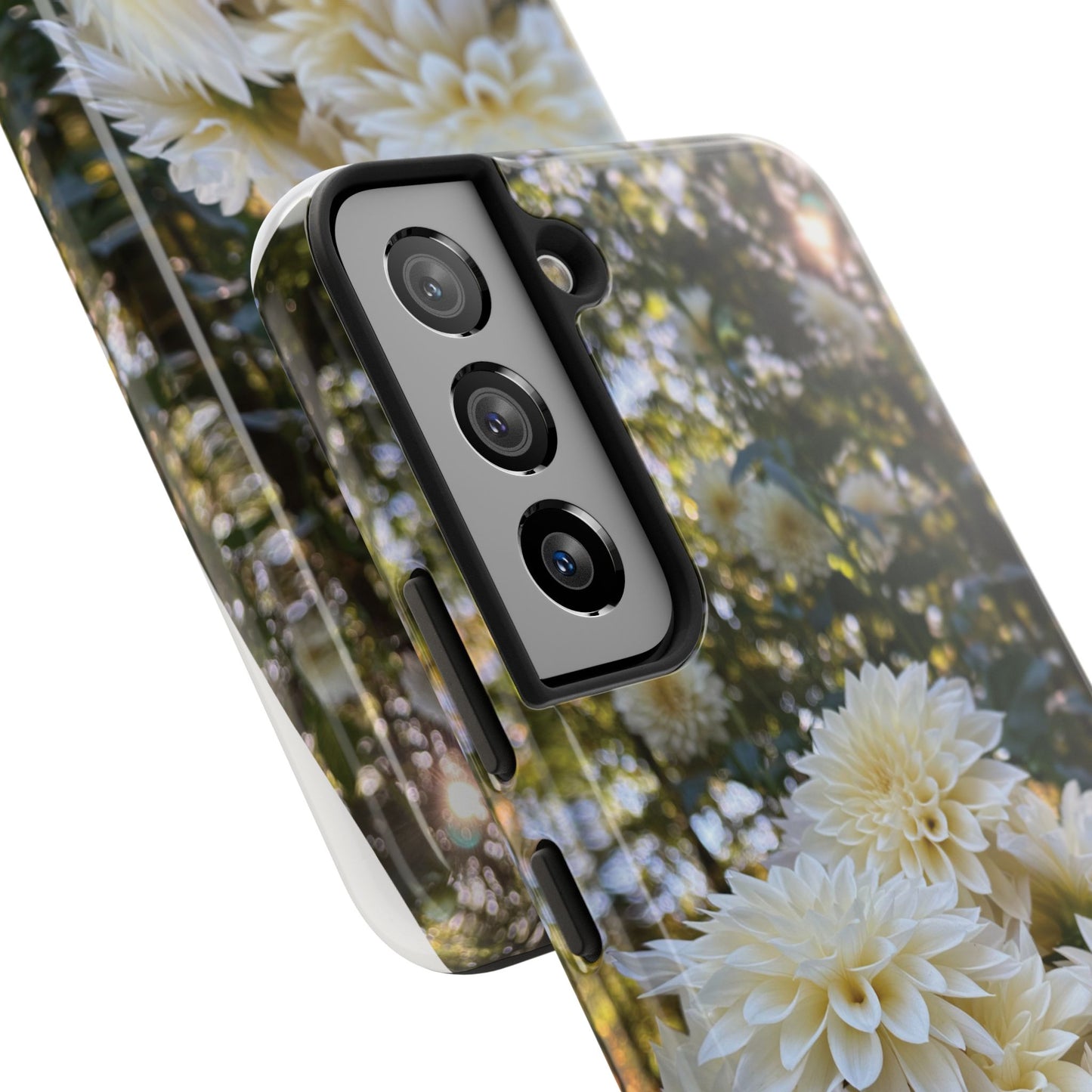 Floral Tough Phone Case - Durable Protection with Cafe au Lait Dahlia Design