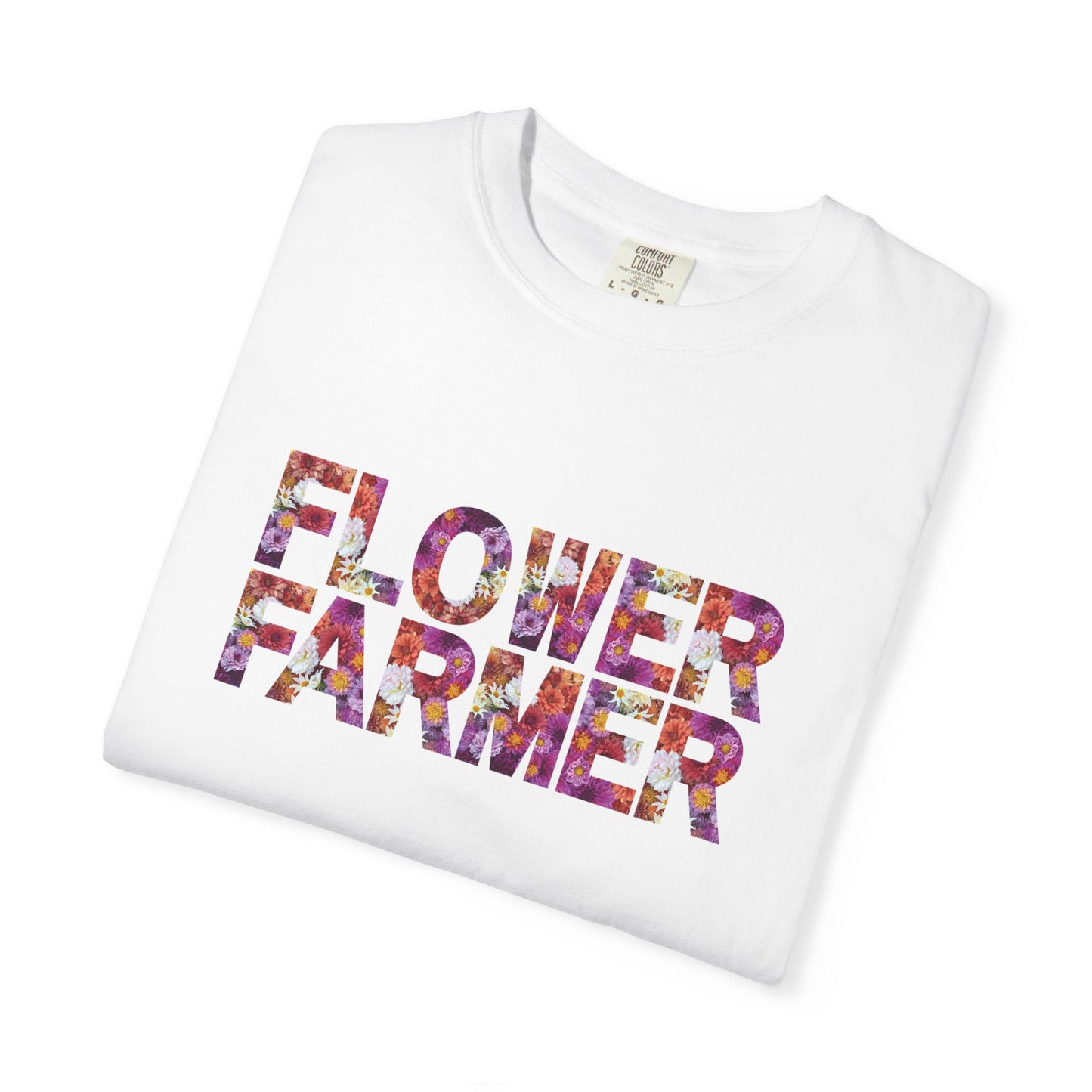 Dahlia Flower Farmer T-shirt, Unisex Garment-Dyed Tee
