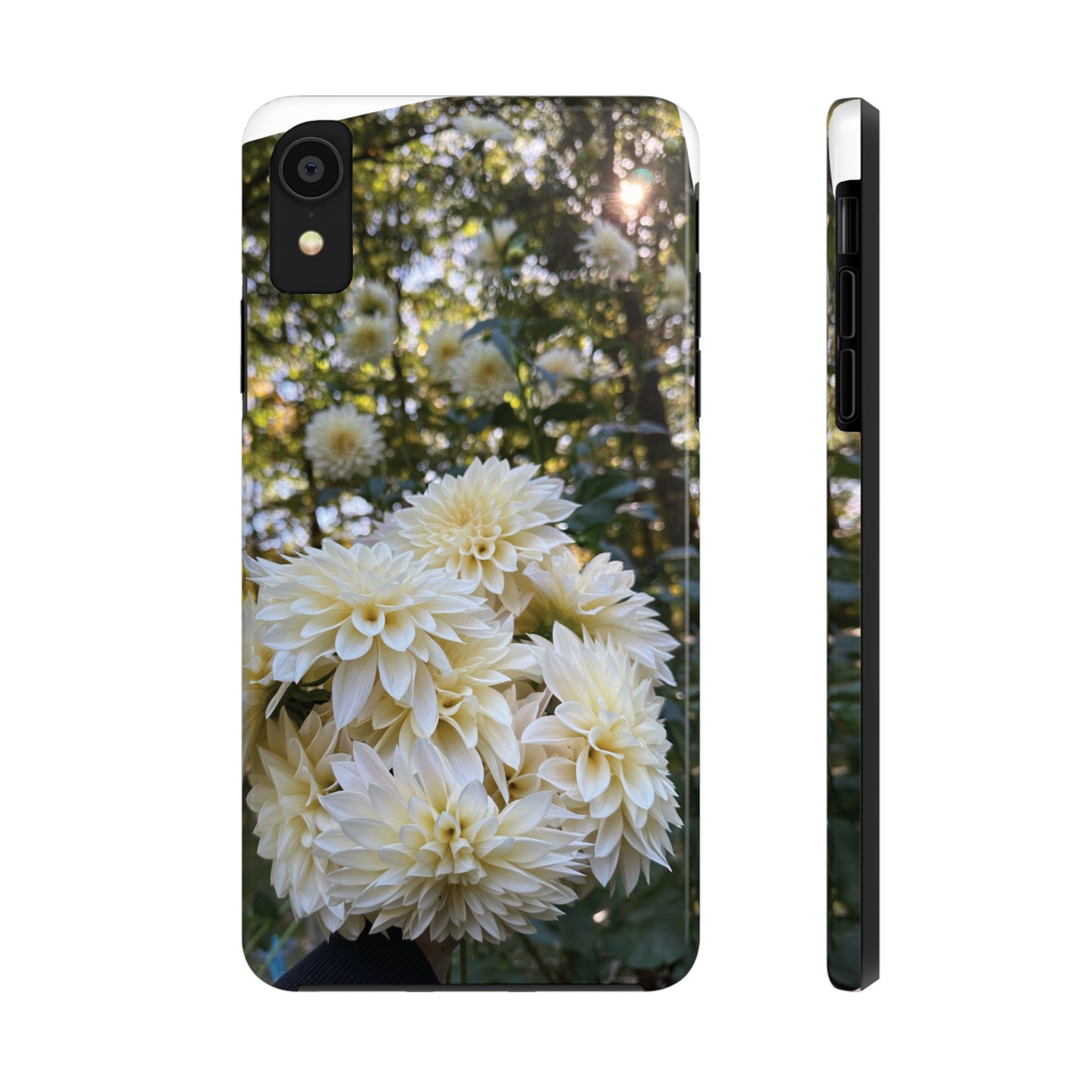 Floral Tough Phone Case - Durable Protection with Cafe au Lait Dahlia Design